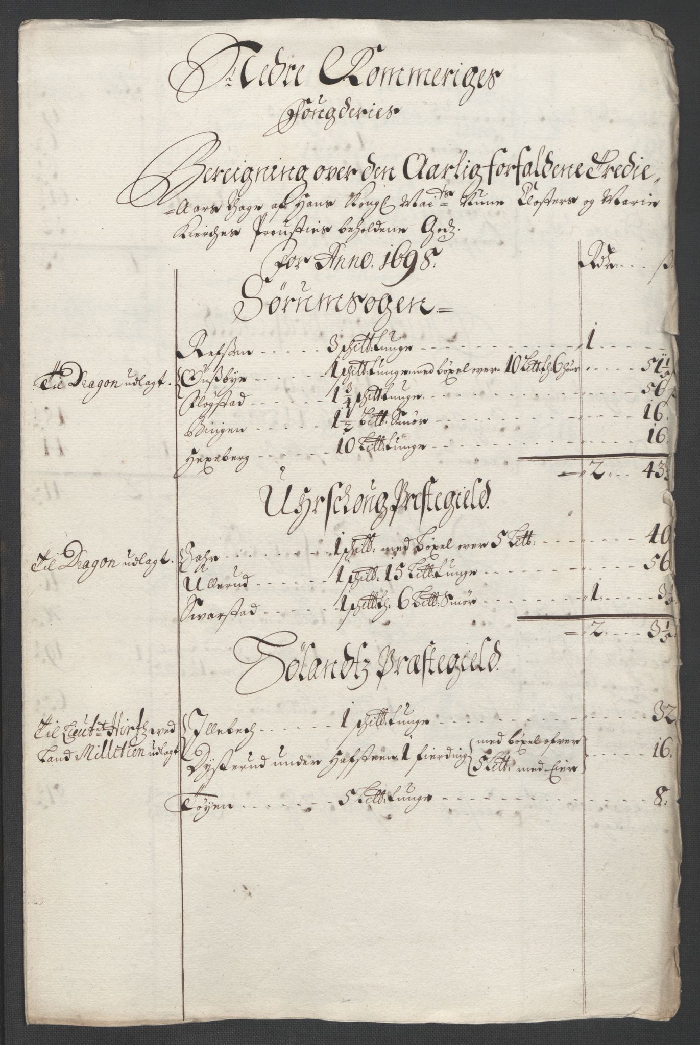 Rentekammeret inntil 1814, Reviderte regnskaper, Fogderegnskap, AV/RA-EA-4092/R11/L0581: Fogderegnskap Nedre Romerike, 1698, s. 25