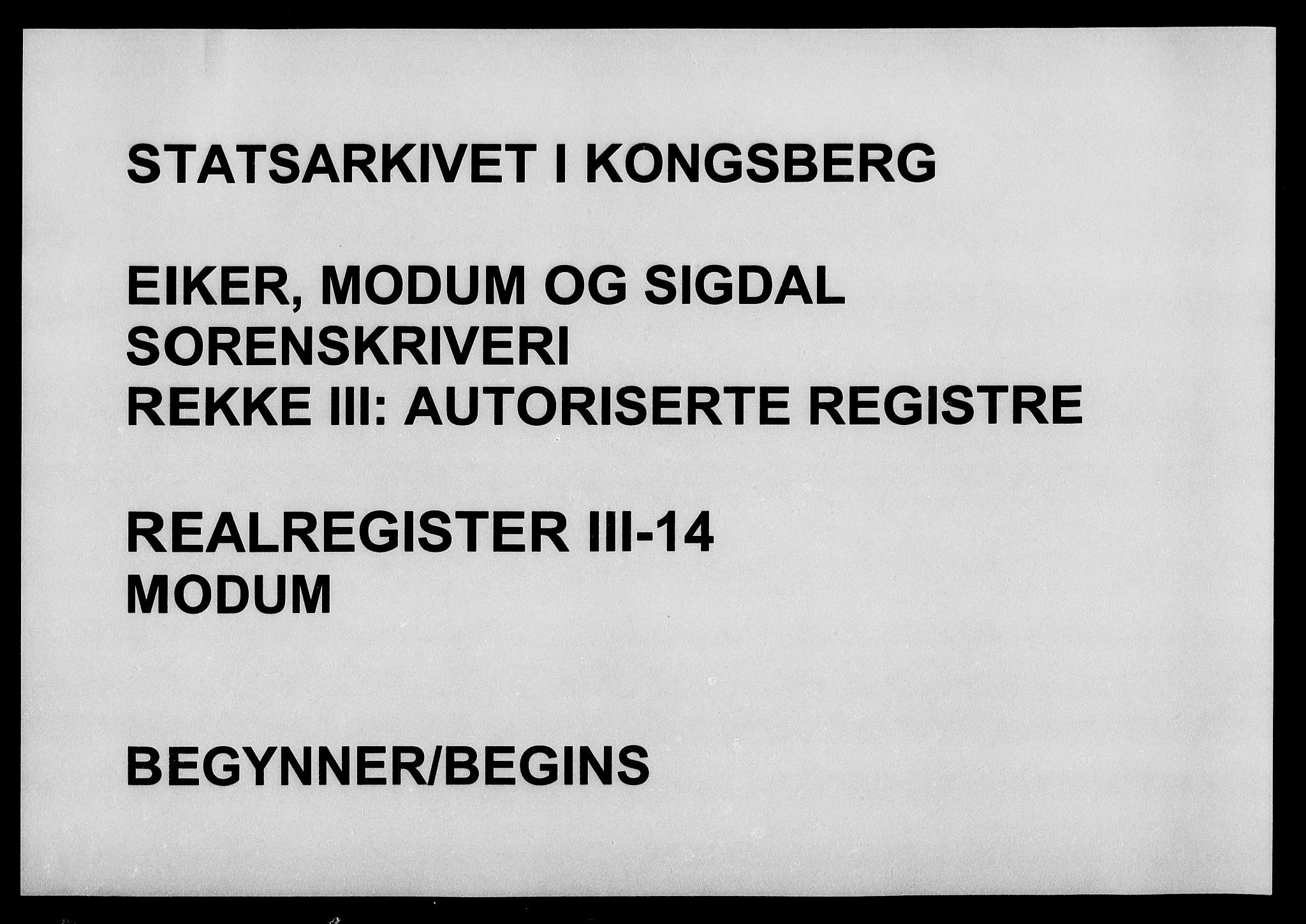 Eiker, Modum og Sigdal sorenskriveri, SAKO/A-123/G/Gb/Gbc/L0014: Panteregister nr. III 14