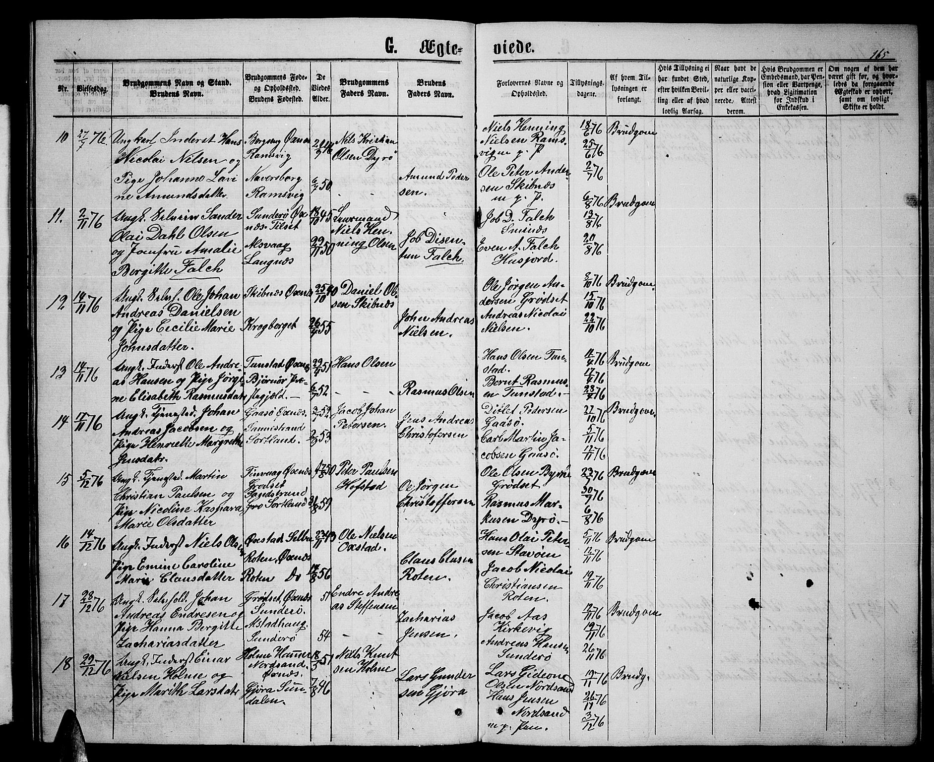 Ministerialprotokoller, klokkerbøker og fødselsregistre - Nordland, SAT/A-1459/893/L1348: Klokkerbok nr. 893C03, 1867-1877, s. 165