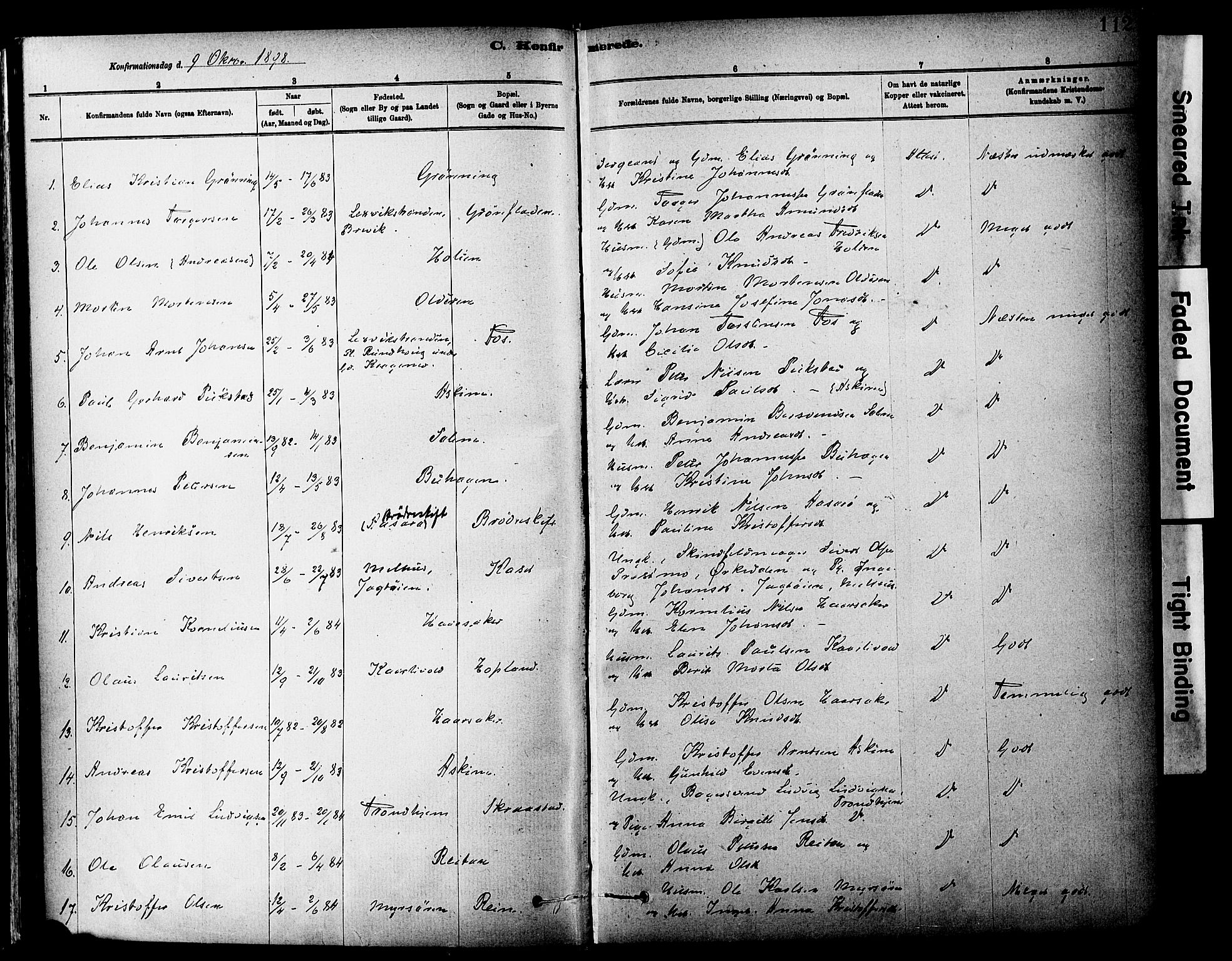 Ministerialprotokoller, klokkerbøker og fødselsregistre - Sør-Trøndelag, SAT/A-1456/646/L0615: Ministerialbok nr. 646A13, 1885-1900, s. 112