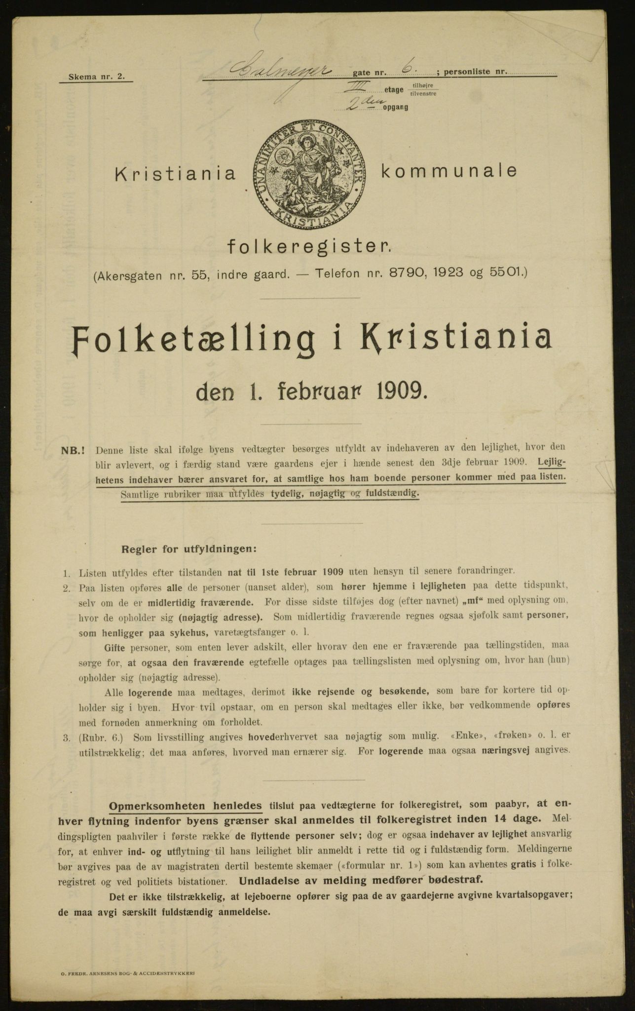 OBA, Kommunal folketelling 1.2.1909 for Kristiania kjøpstad, 1909, s. 10226