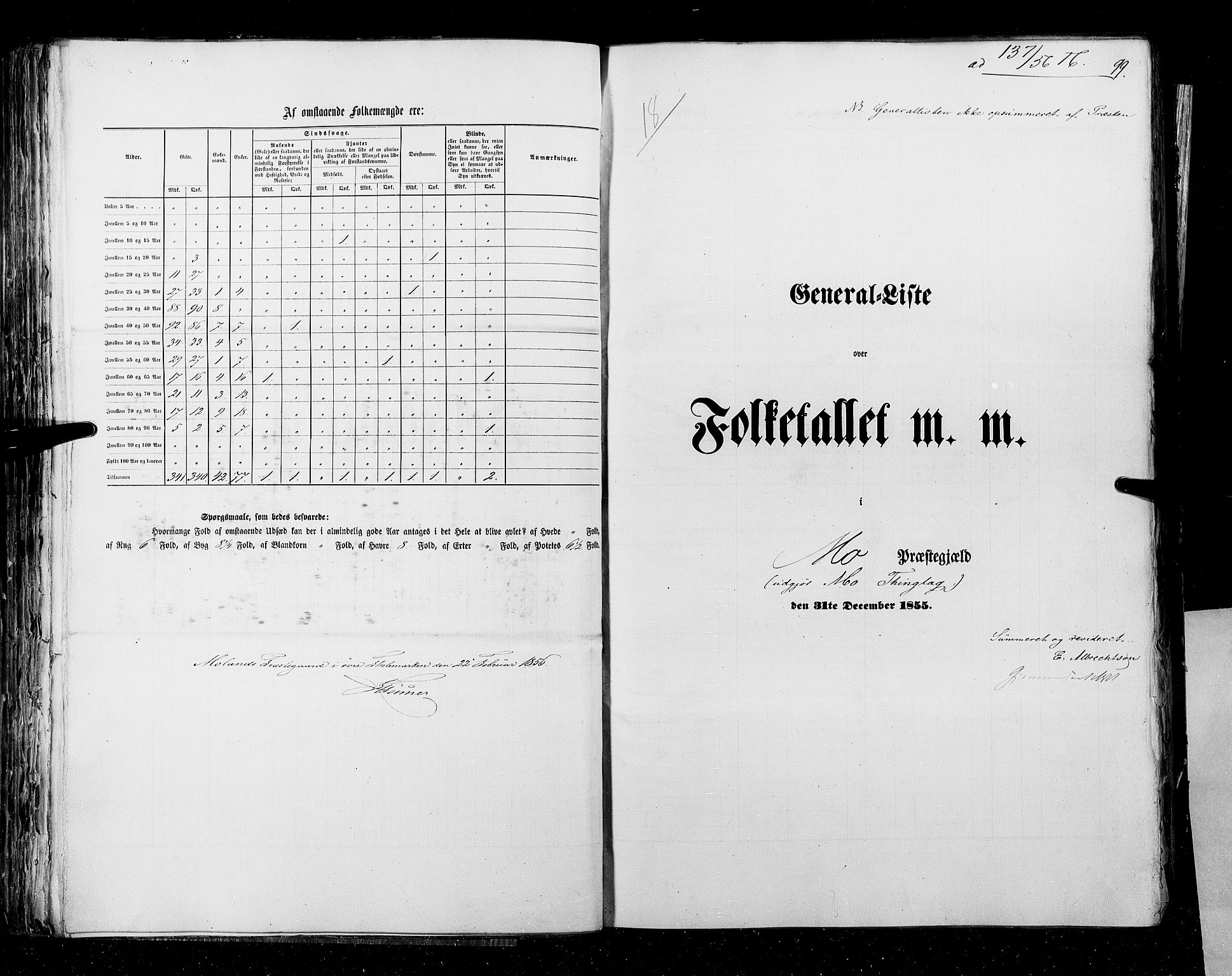 RA, Folketellingen 1855, bind 3: Bratsberg amt, Nedenes amt og Lister og Mandal amt, 1855, s. 99
