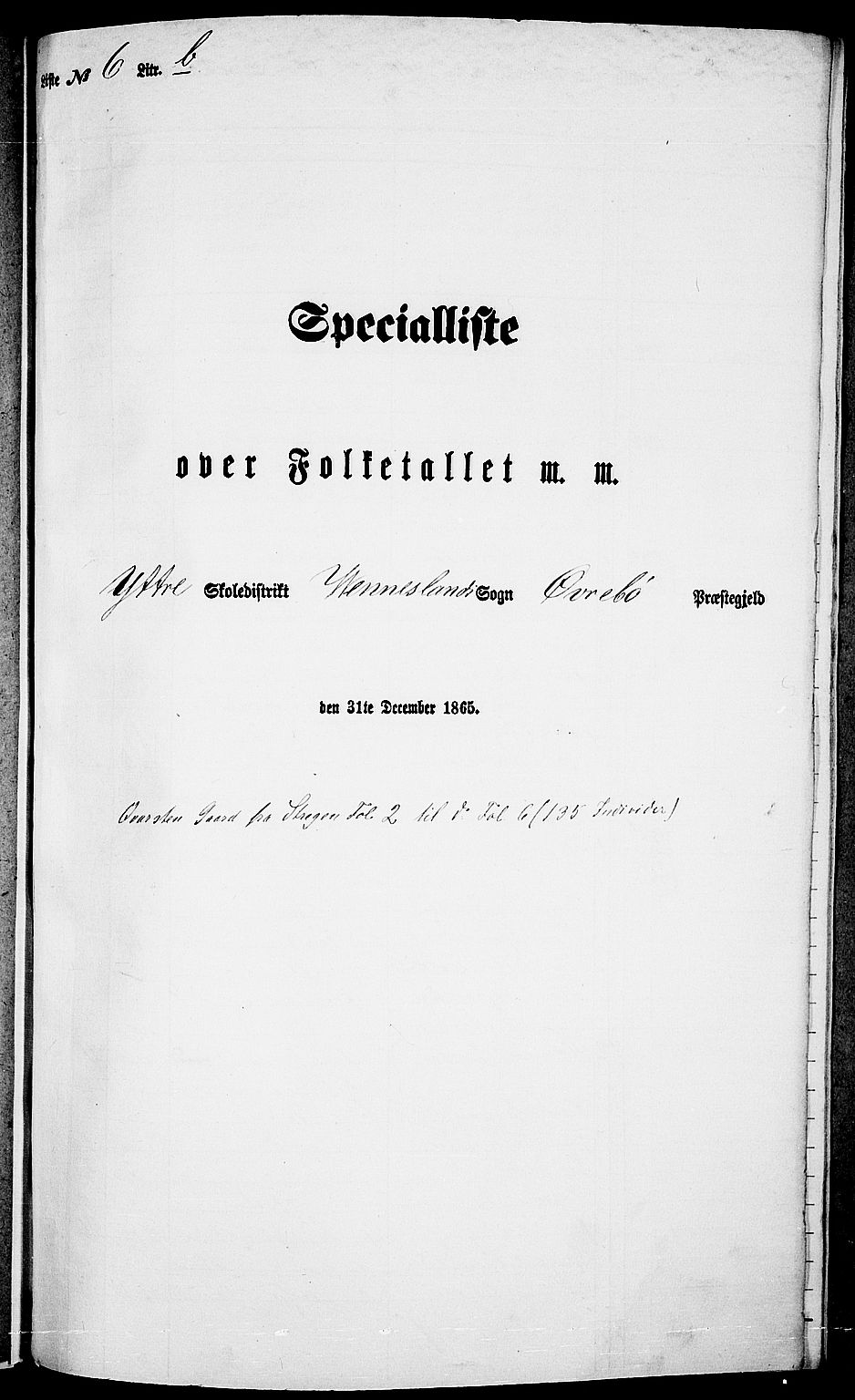 RA, Folketelling 1865 for 1016P Øvrebø prestegjeld, 1865, s. 118