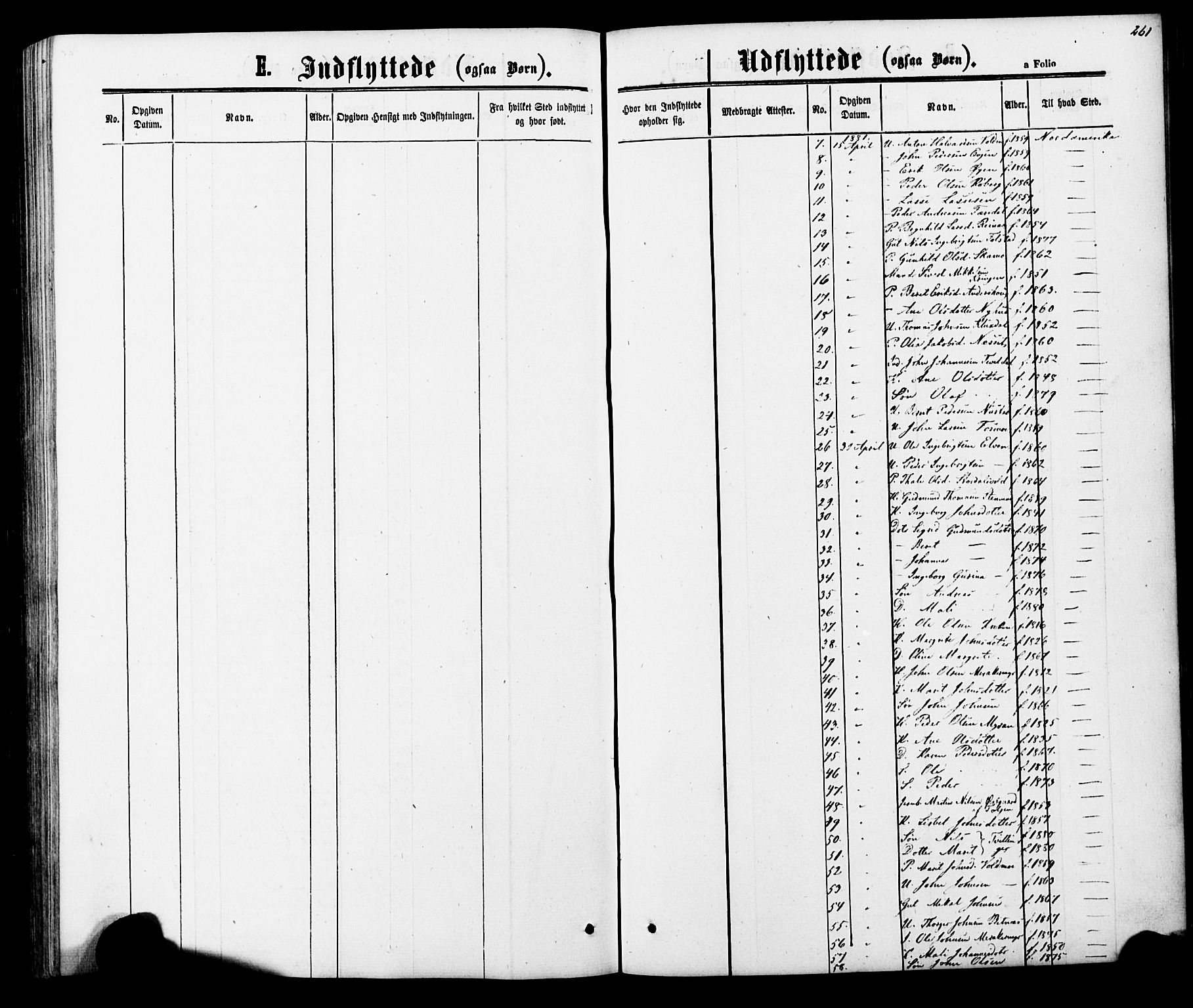 Ministerialprotokoller, klokkerbøker og fødselsregistre - Nord-Trøndelag, SAT/A-1458/706/L0049: Klokkerbok nr. 706C01, 1864-1895, s. 261