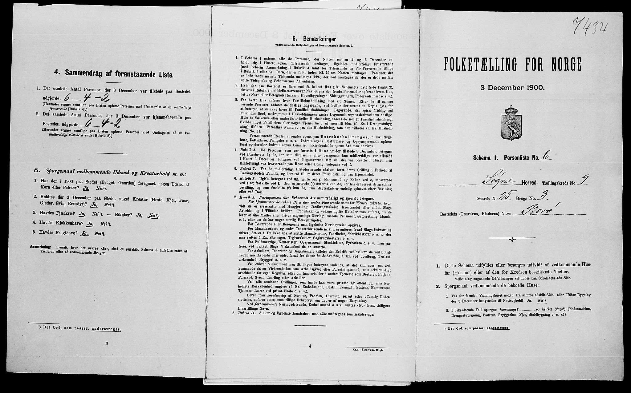SAK, Folketelling 1900 for 1018 Søgne herred, 1900, s. 819