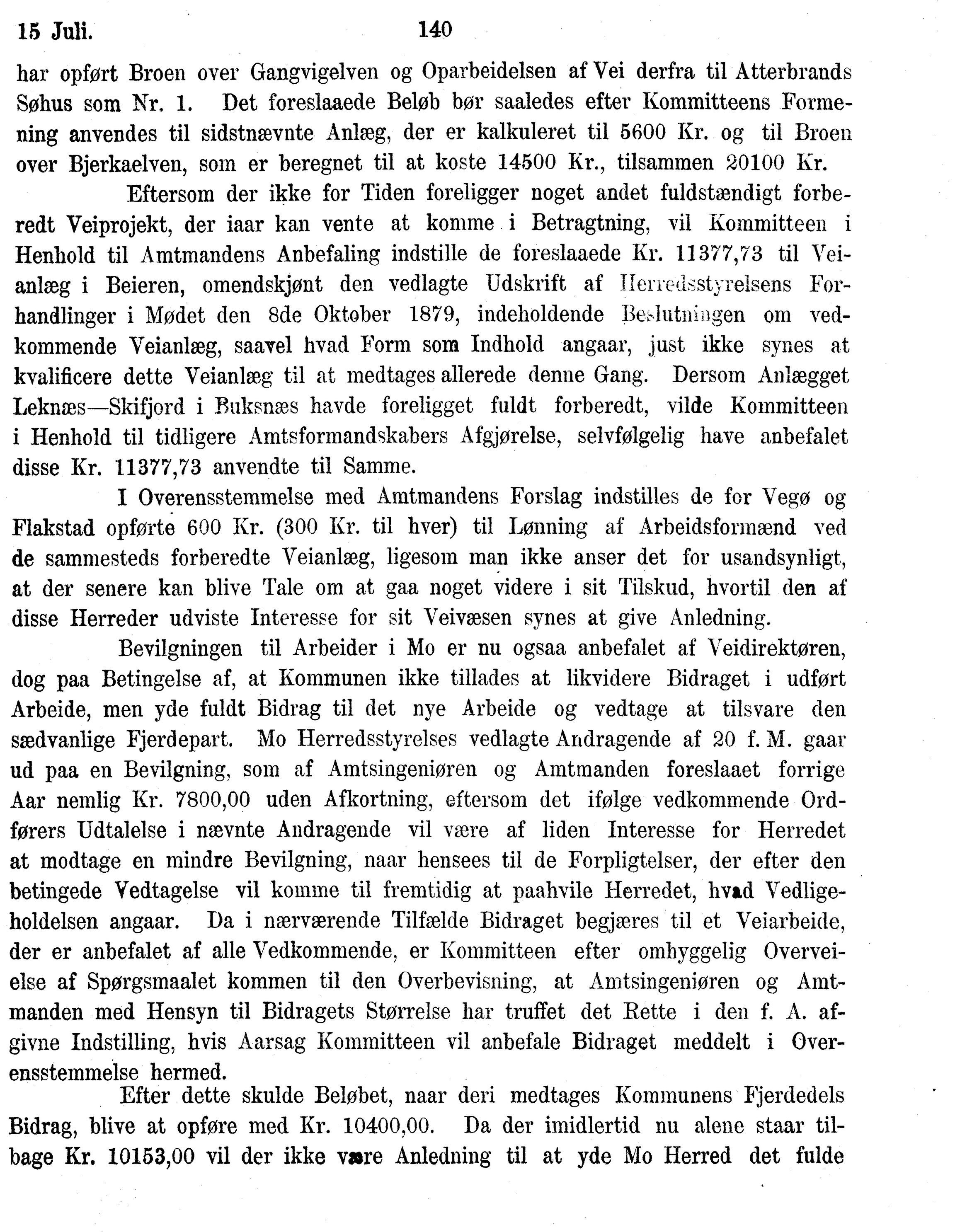 Nordland Fylkeskommune. Fylkestinget, AIN/NFK-17/176/A/Ac/L0014: Fylkestingsforhandlinger 1881-1885, 1881-1885