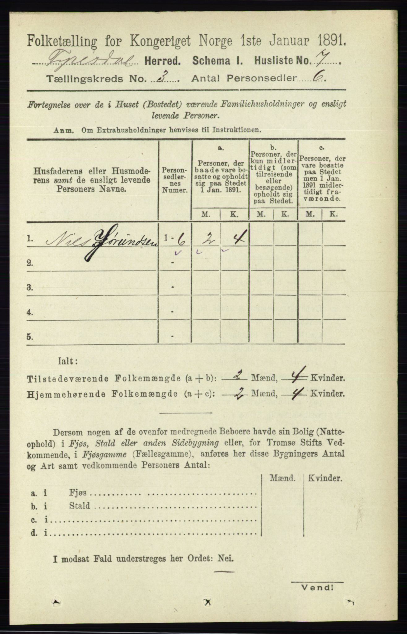 RA, Folketelling 1891 for 0831 Fyresdal herred, 1891, s. 541