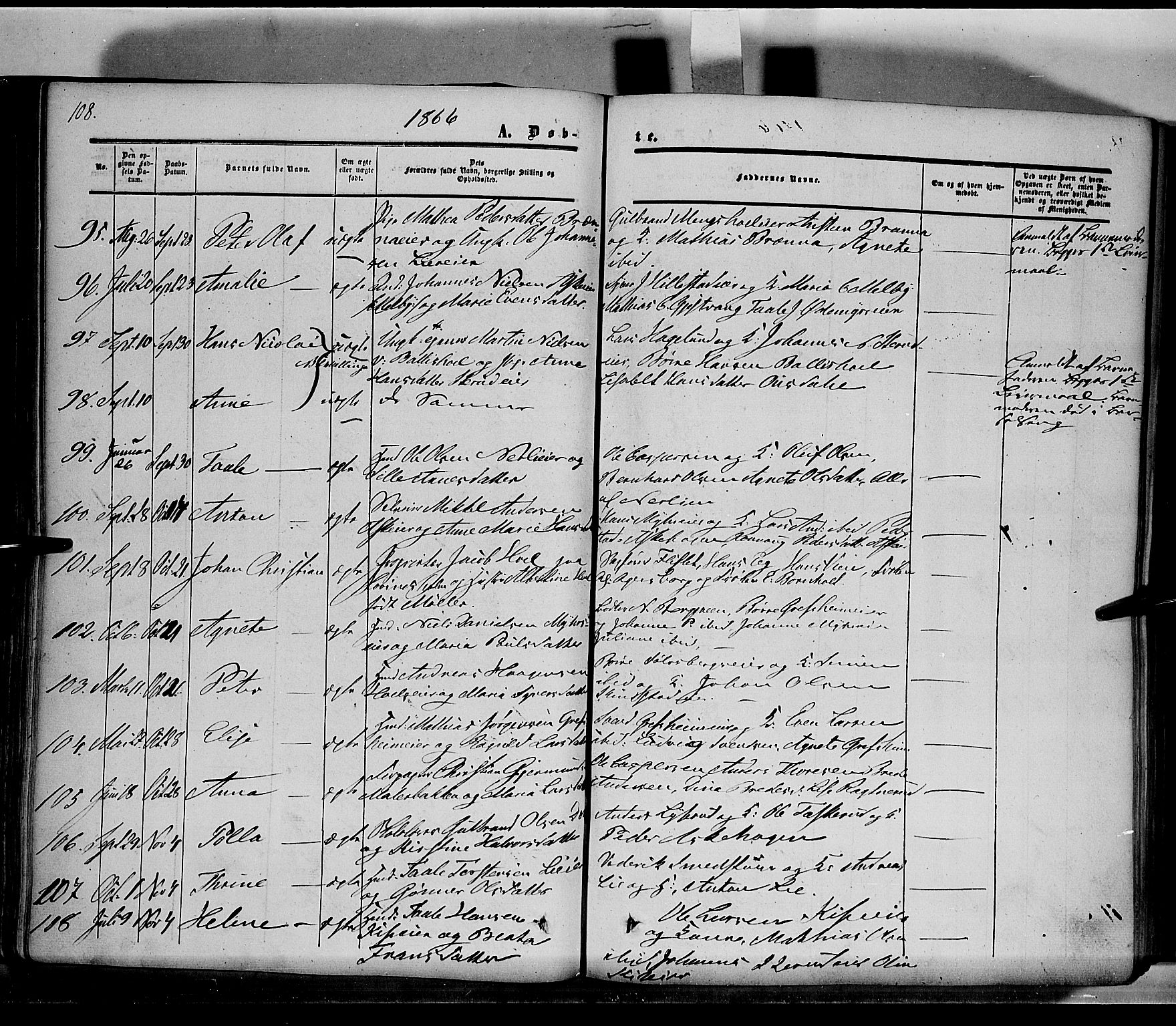 Nes prestekontor, Hedmark, AV/SAH-PREST-020/K/Ka/L0004: Ministerialbok nr. 4, 1852-1886, s. 108
