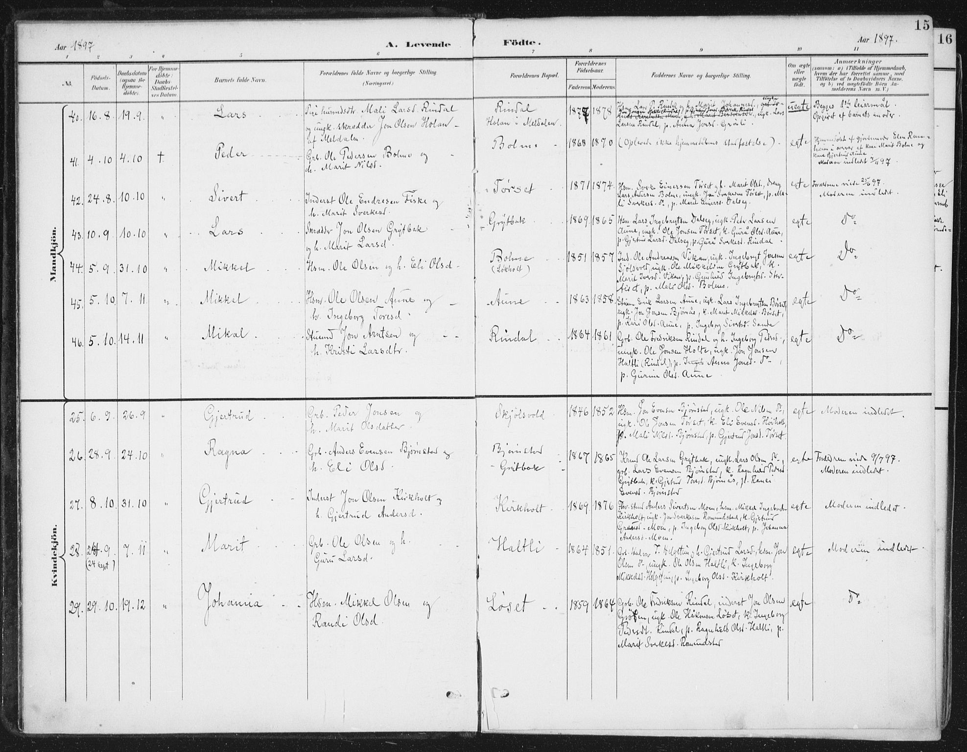 Ministerialprotokoller, klokkerbøker og fødselsregistre - Møre og Romsdal, AV/SAT-A-1454/598/L1072: Ministerialbok nr. 598A06, 1896-1910, s. 15