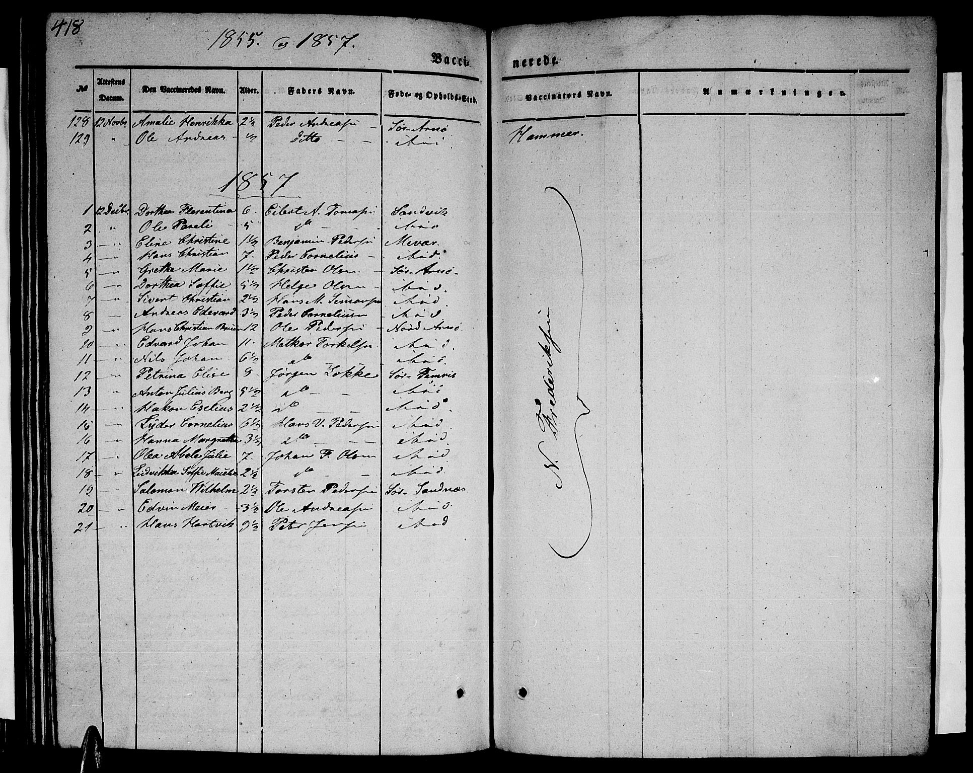 Ministerialprotokoller, klokkerbøker og fødselsregistre - Nordland, SAT/A-1459/805/L0106: Klokkerbok nr. 805C02, 1841-1861, s. 418