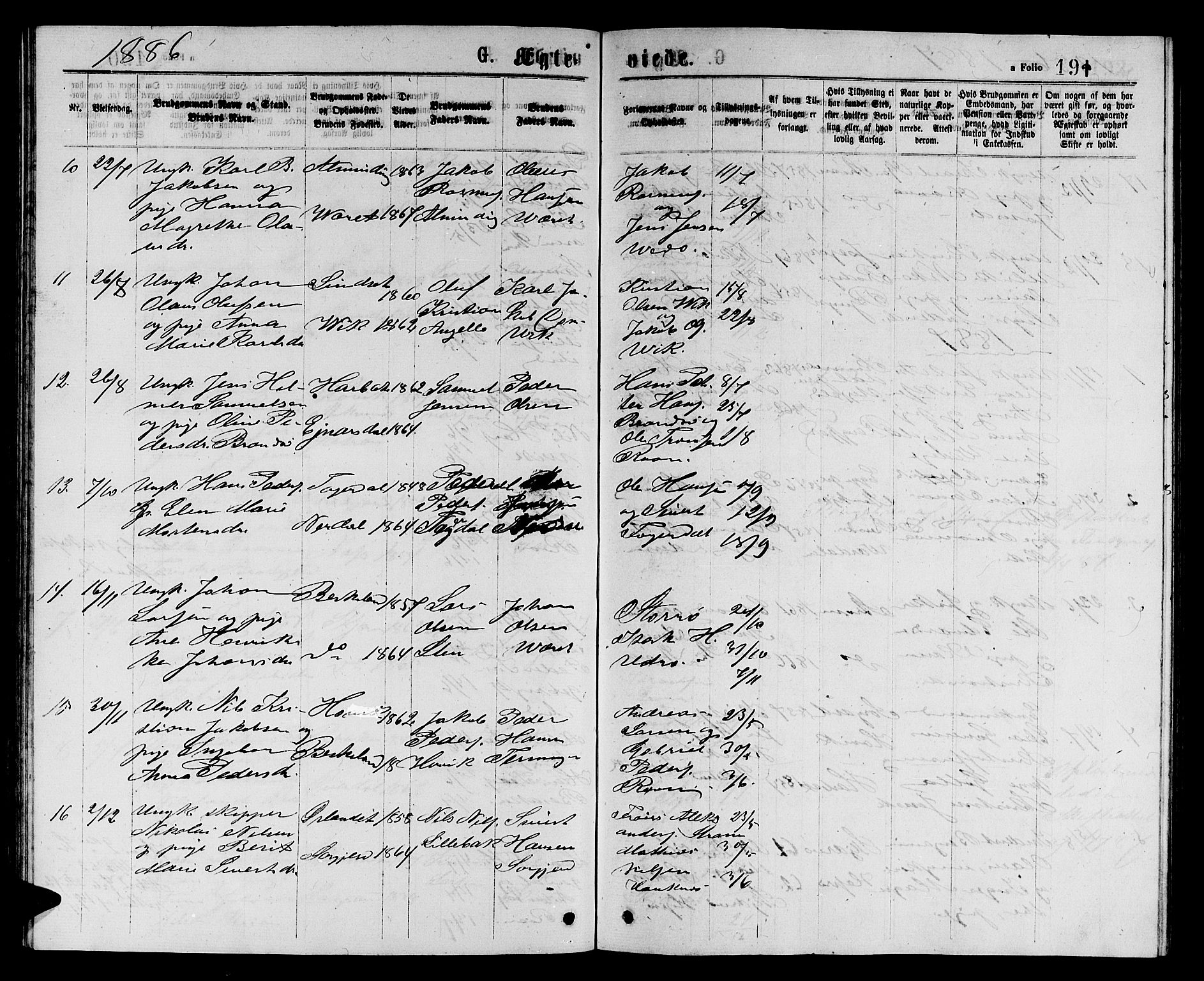 Ministerialprotokoller, klokkerbøker og fødselsregistre - Sør-Trøndelag, SAT/A-1456/657/L0715: Klokkerbok nr. 657C02, 1873-1888, s. 191