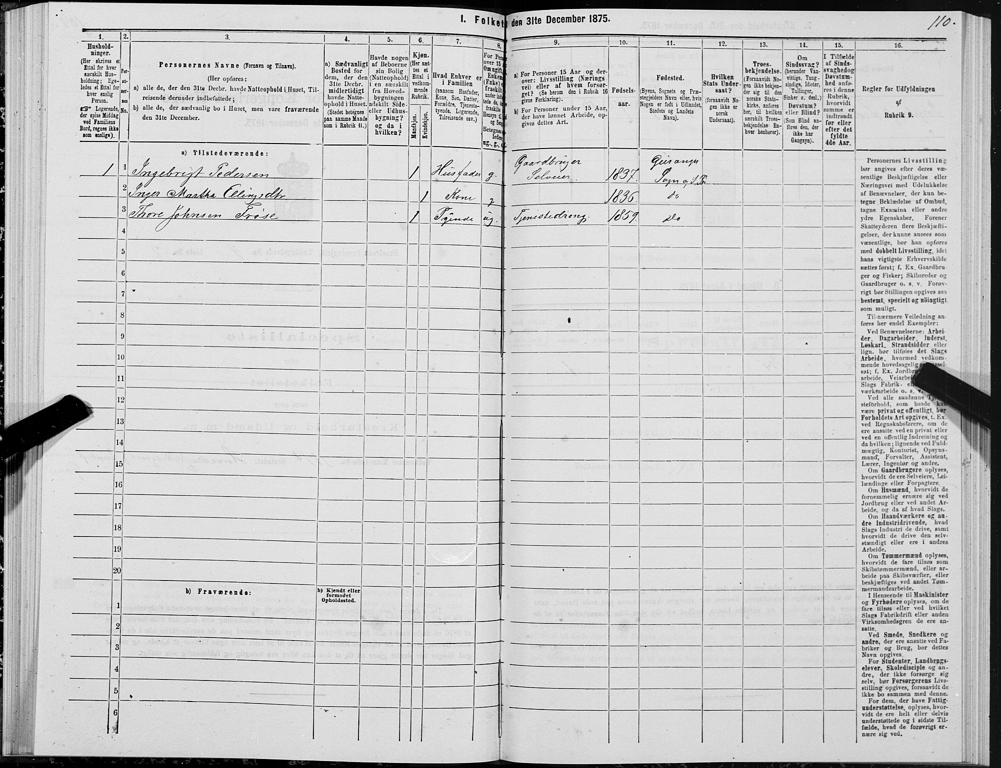 SAT, Folketelling 1875 for 1523P Sunnylven prestegjeld, 1875, s. 2110