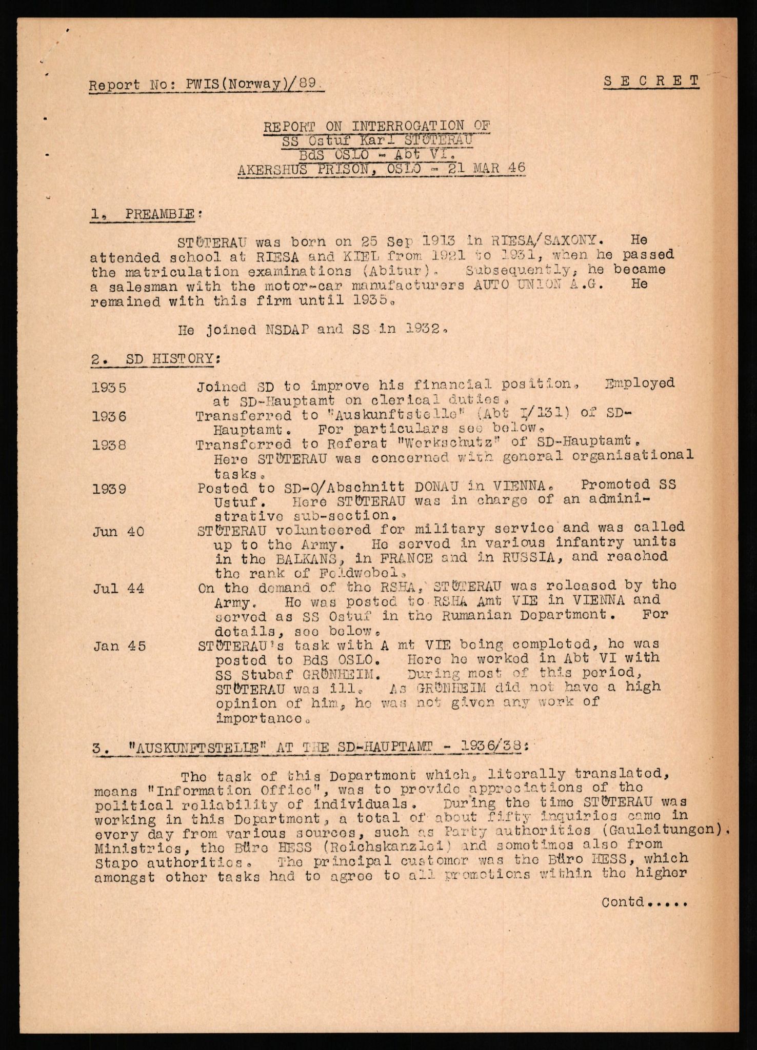 Forsvaret, Forsvarets overkommando II, AV/RA-RAFA-3915/D/Db/L0033: CI Questionaires. Tyske okkupasjonsstyrker i Norge. Tyskere., 1945-1946, s. 309