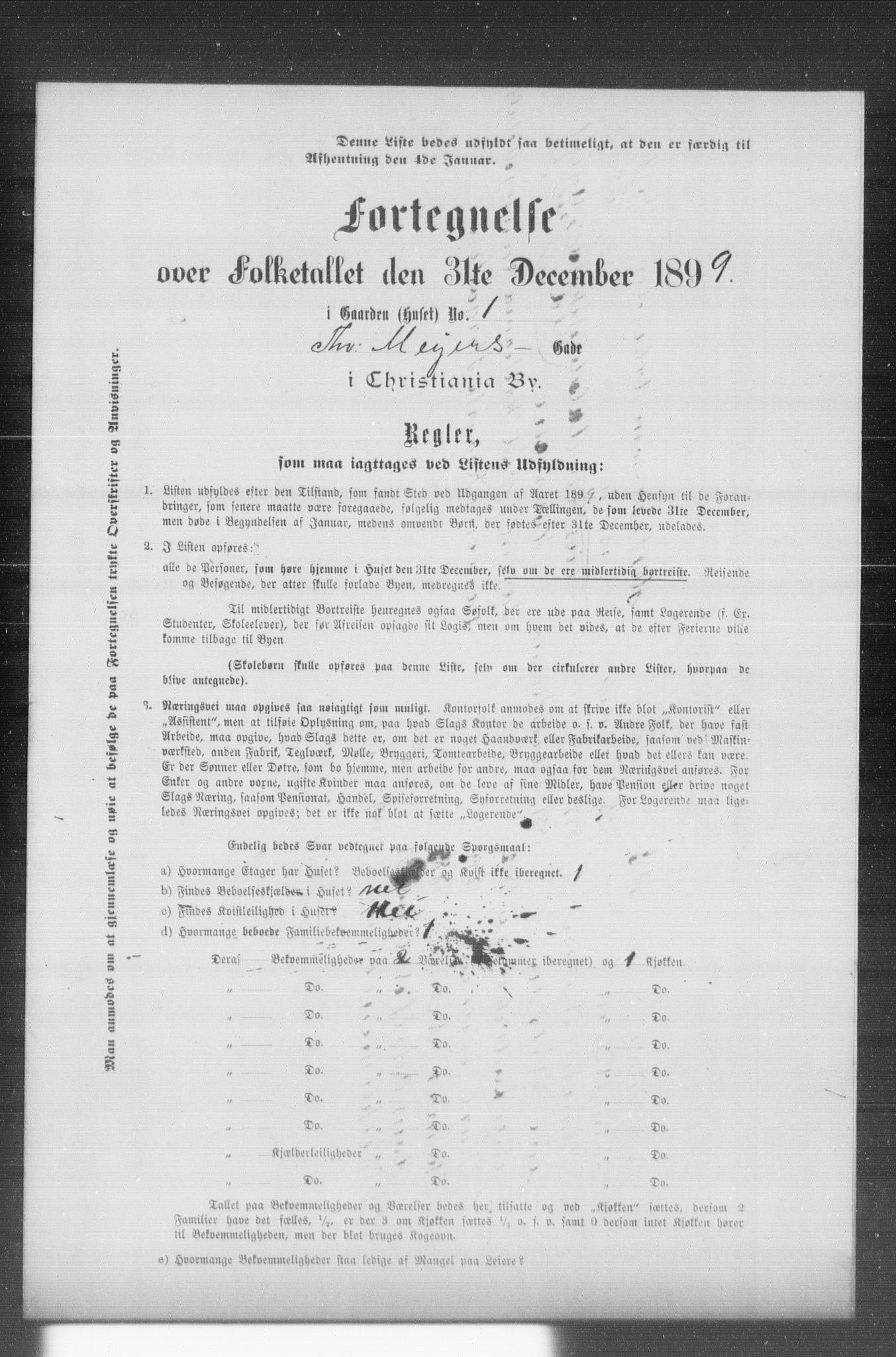 OBA, Kommunal folketelling 31.12.1899 for Kristiania kjøpstad, 1899, s. 14243