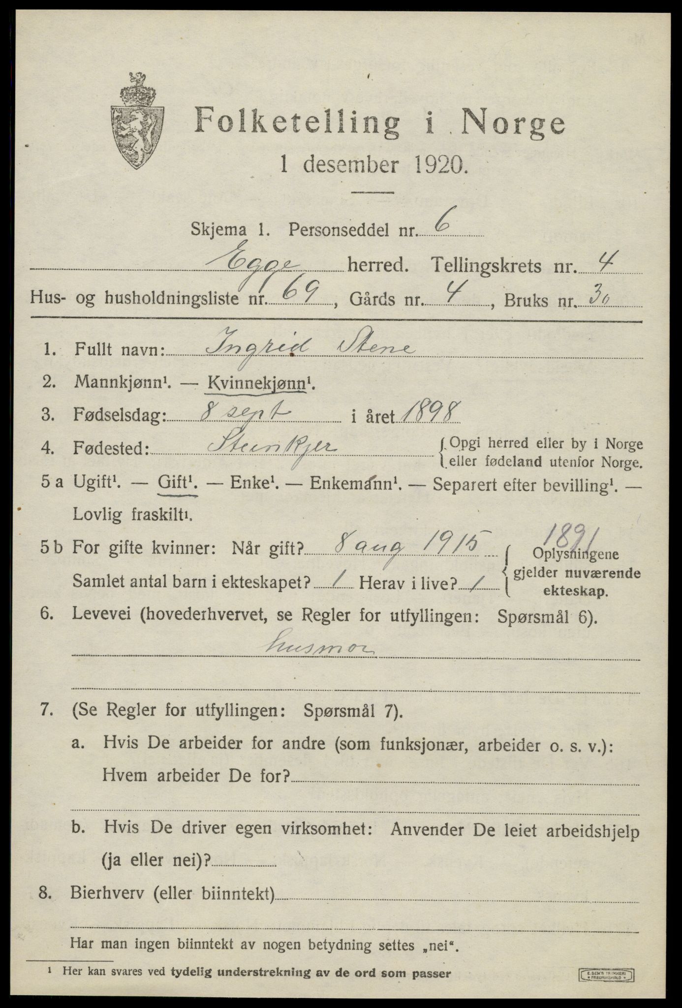 SAT, Folketelling 1920 for 1733 Egge herred, 1920, s. 3314