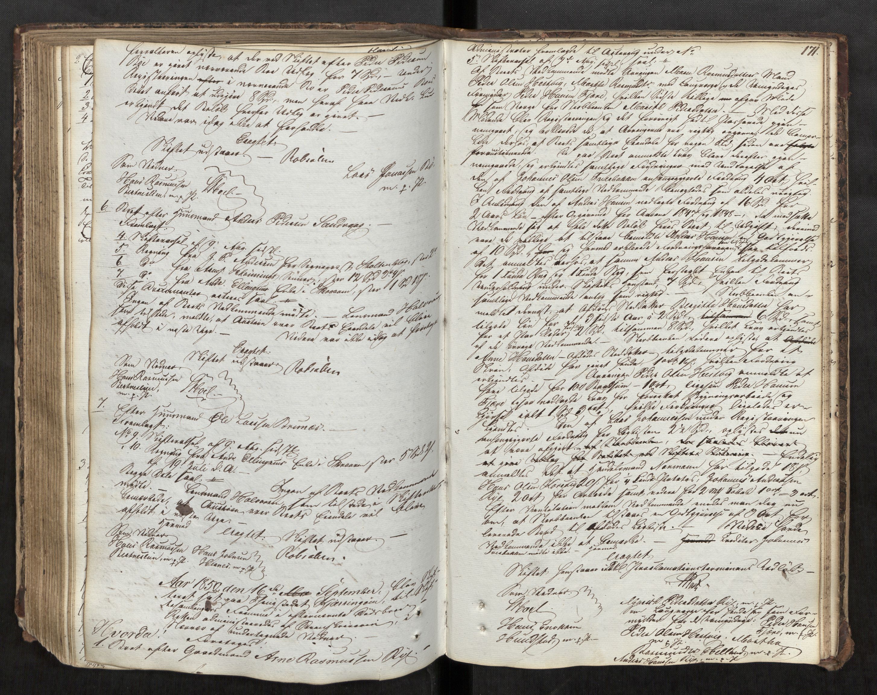 Salten sorenskriveri, AV/SAT-A-4578/1/3/3B/L0004: Skiftebehandlingsprotokoll, 1846-1851, s. 171
