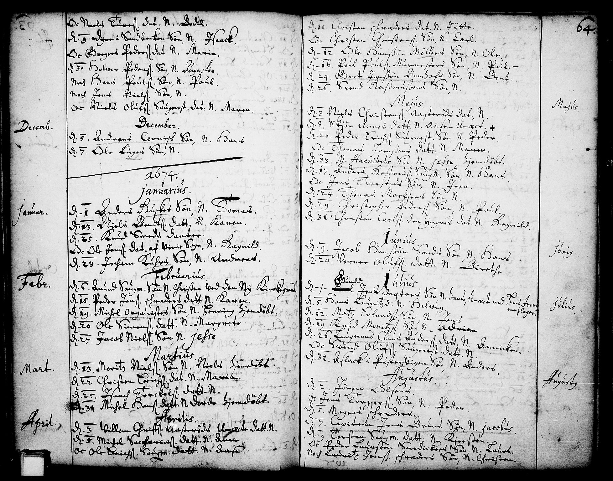 Skien kirkebøker, AV/SAKO-A-302/F/Fa/L0001: Ministerialbok nr. 1, 1659-1679, s. 64