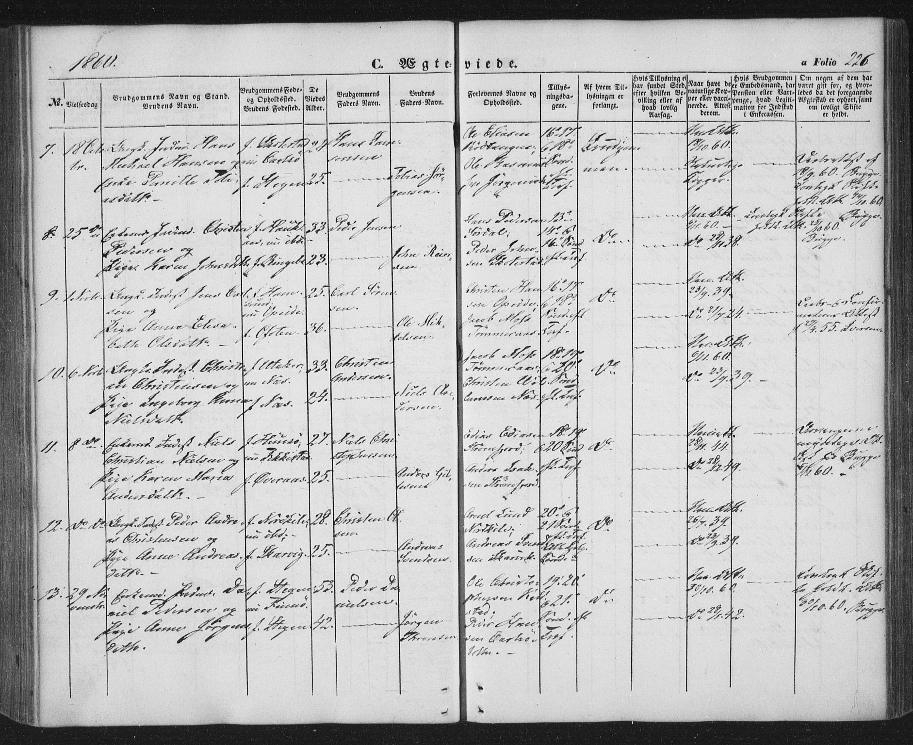 Ministerialprotokoller, klokkerbøker og fødselsregistre - Nordland, AV/SAT-A-1459/859/L0844: Ministerialbok nr. 859A04, 1849-1862, s. 226