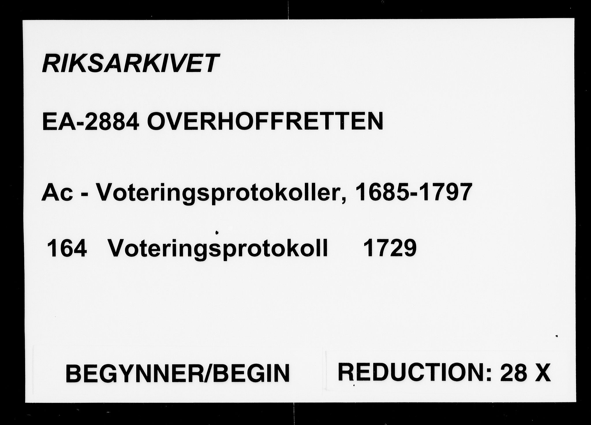 Overhoffretten 1667-1797, AV/RA-EA-2884/Ac/L0164: Voteringsprotokoll, 1729