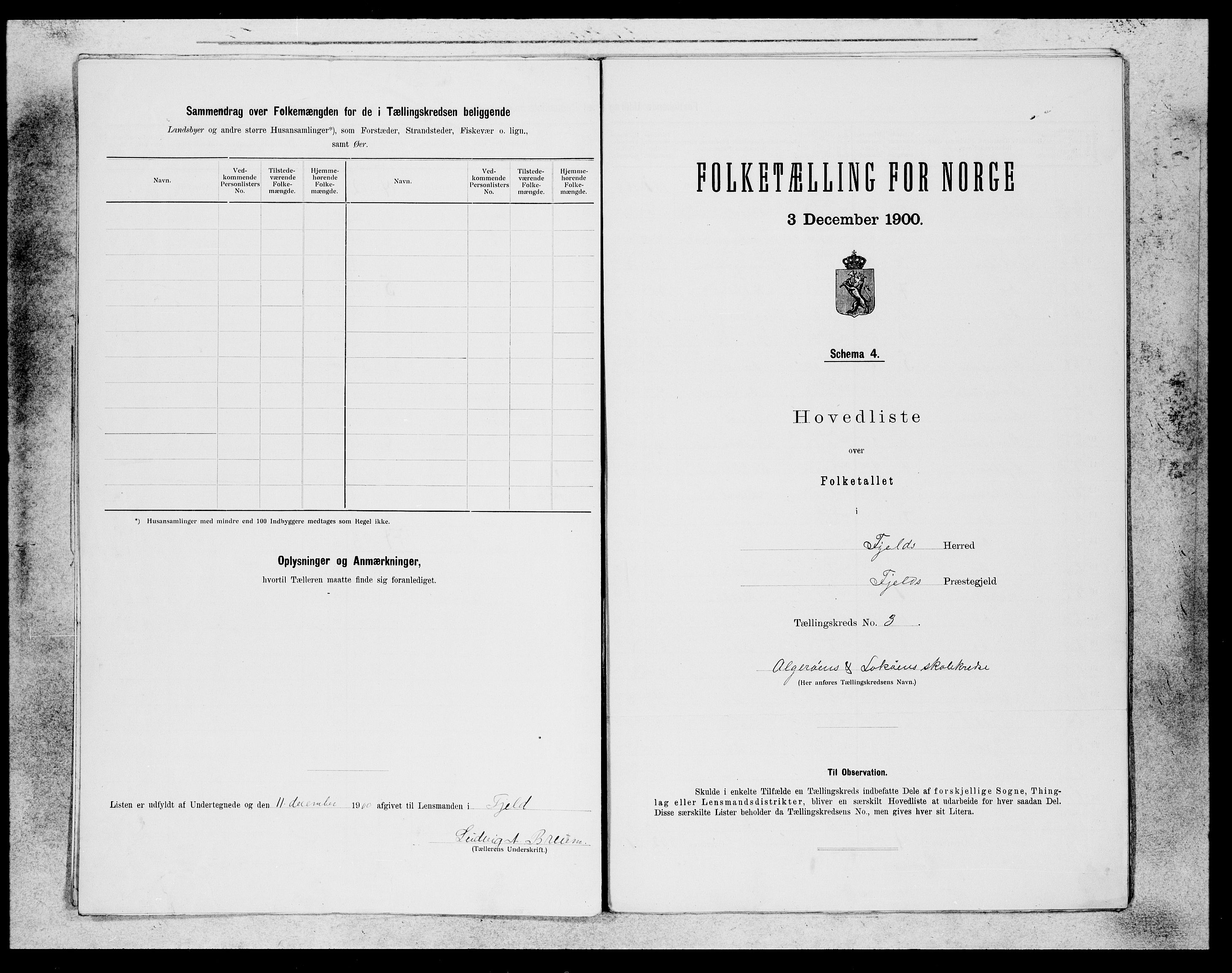 SAB, Folketelling 1900 for 1246 Fjell herred, 1900, s. 5