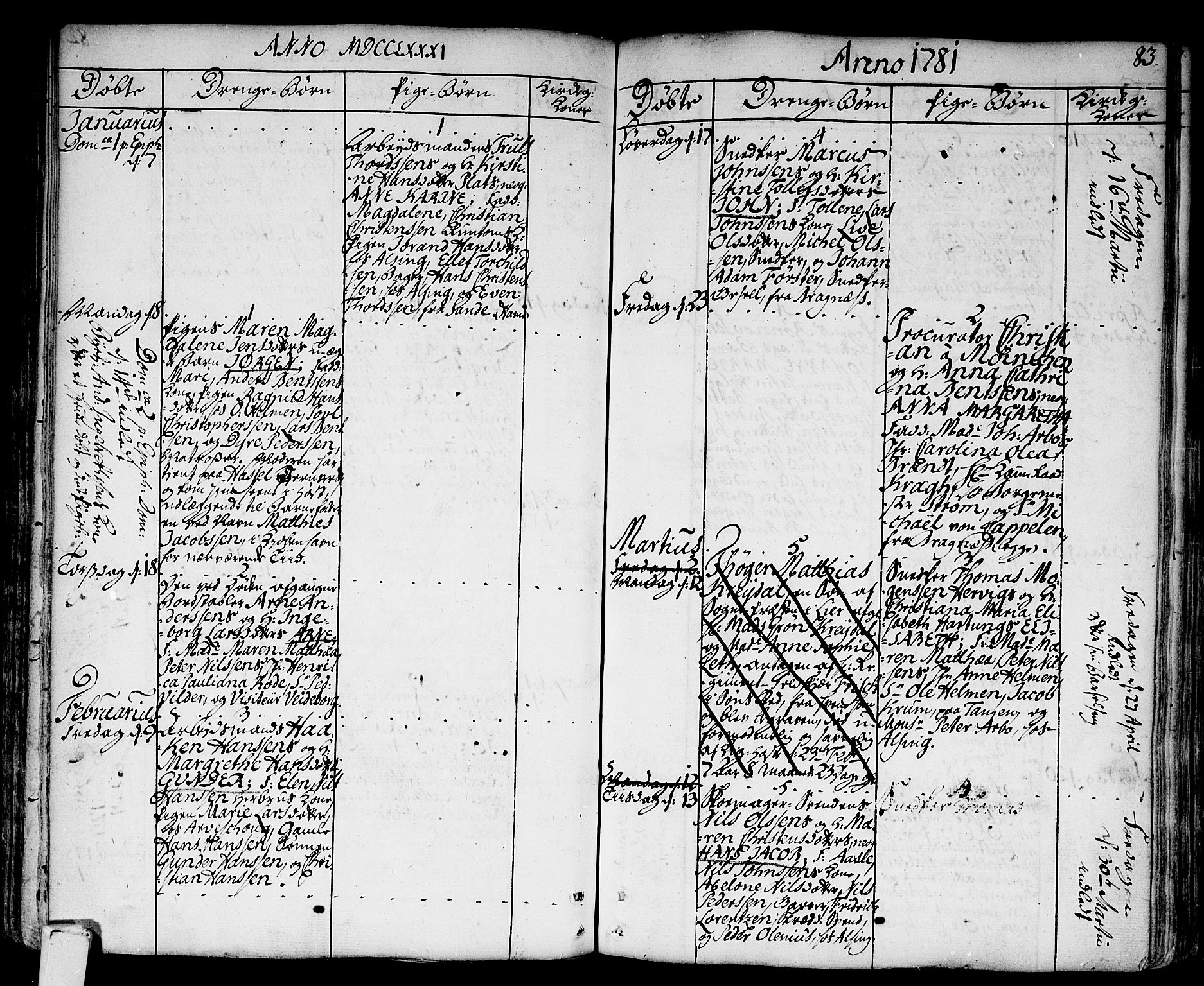 Strømsø kirkebøker, AV/SAKO-A-246/F/Fa/L0009: Ministerialbok nr. I 9, 1752-1791, s. 83