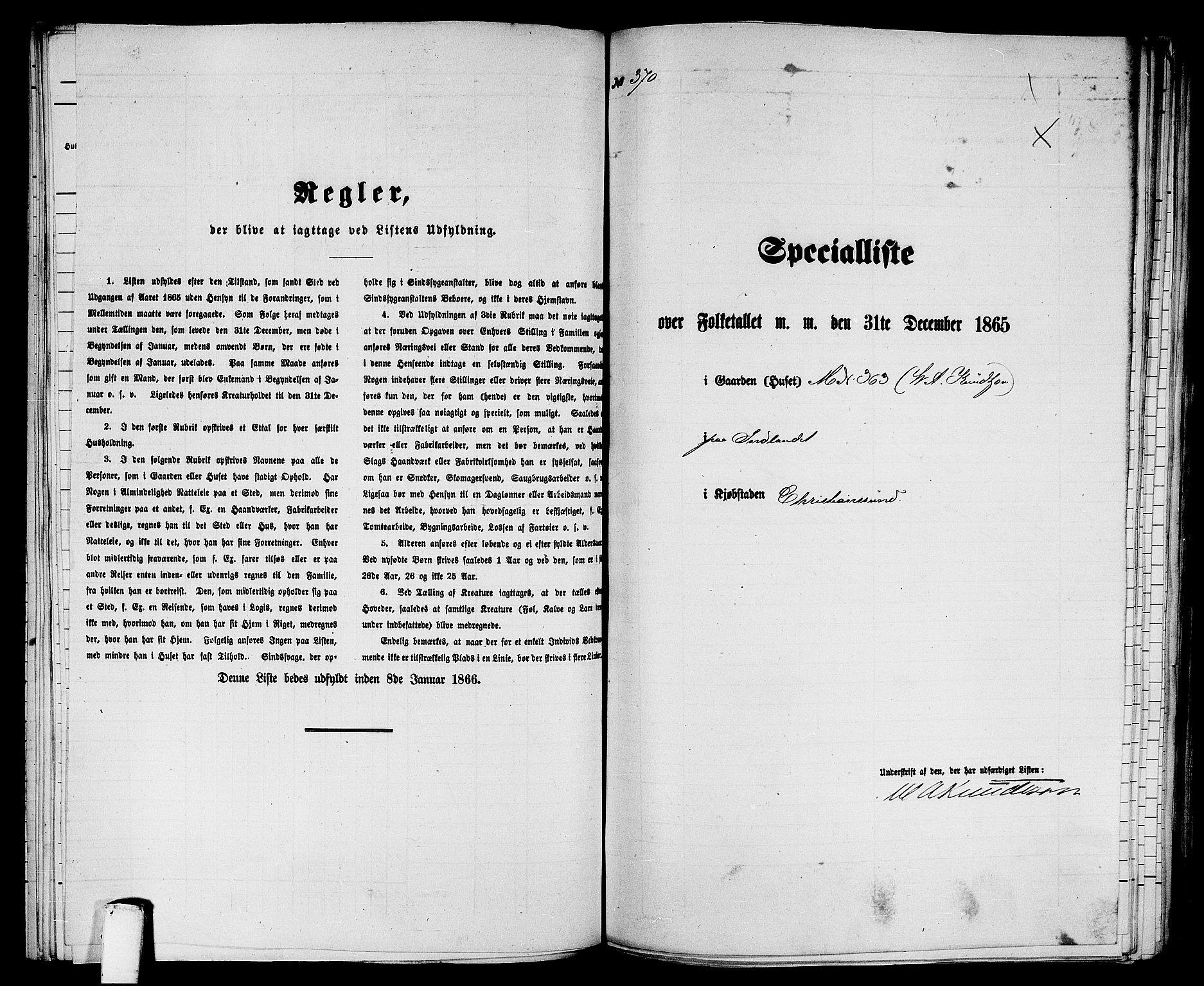 RA, Folketelling 1865 for 1503B Kristiansund prestegjeld, Kristiansund kjøpstad, 1865, s. 754