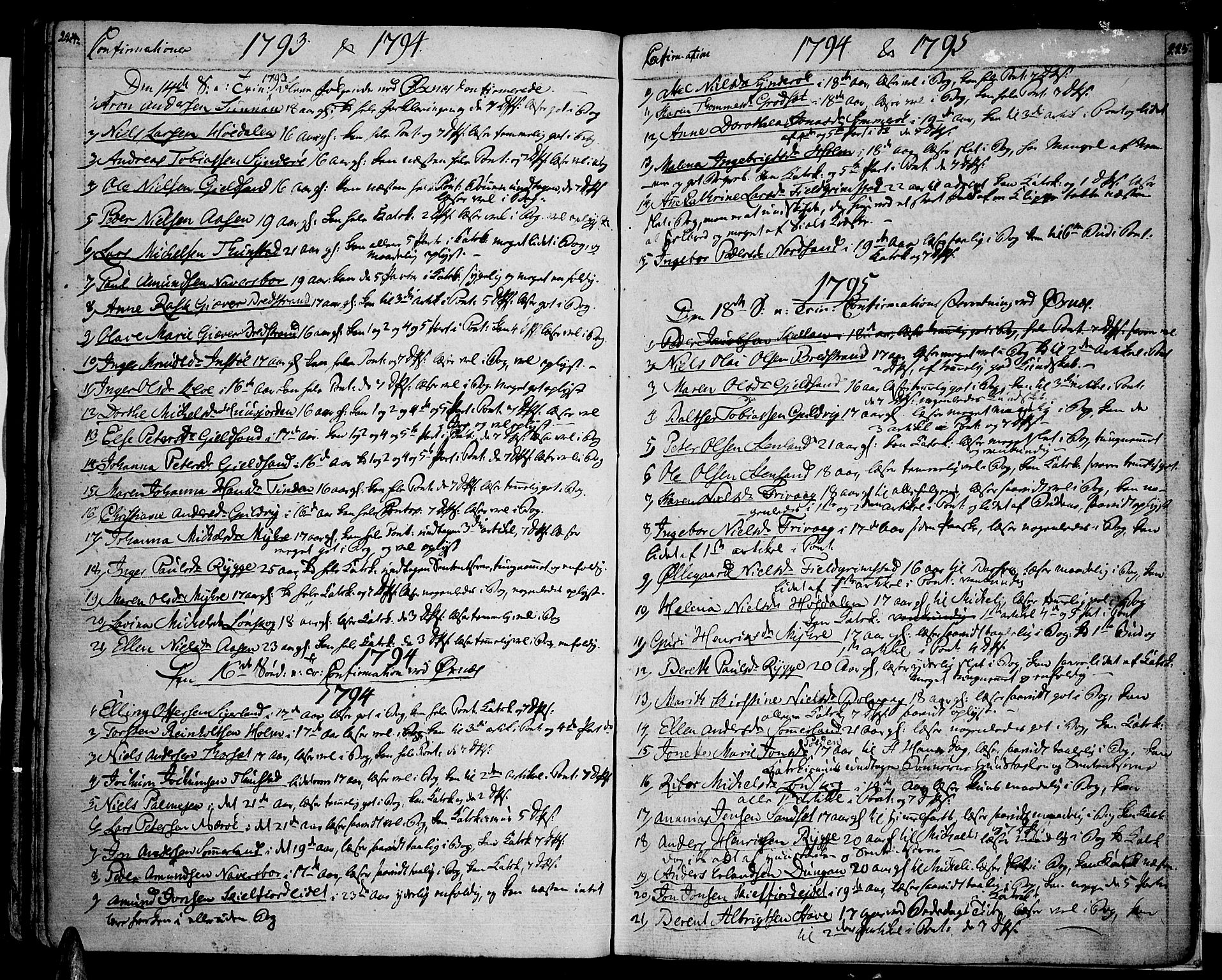 Ministerialprotokoller, klokkerbøker og fødselsregistre - Nordland, AV/SAT-A-1459/893/L1330: Ministerialbok nr. 893A03, 1791-1820, s. 224-225