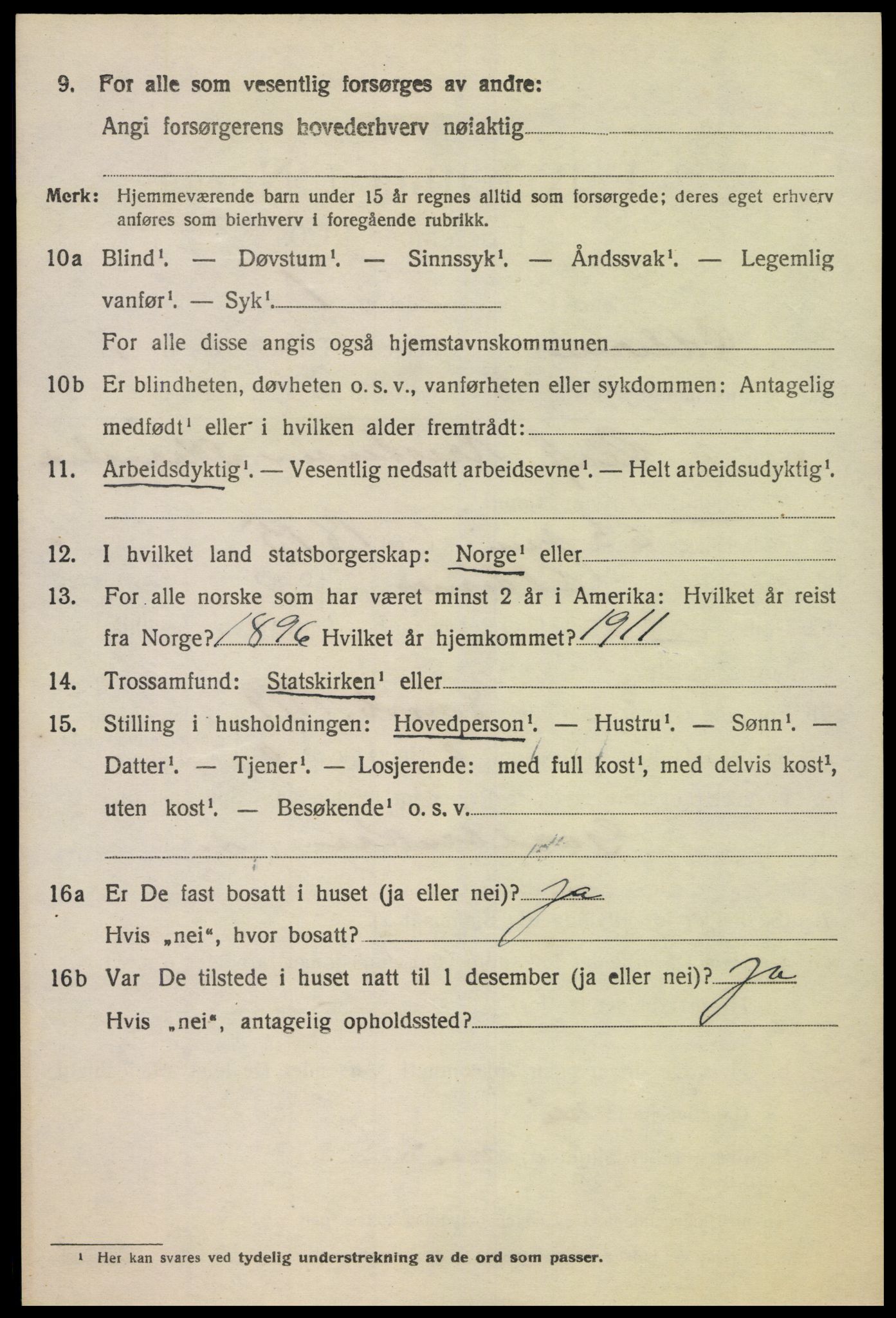 SAK, Folketelling 1920 for 1012 Oddernes herred, 1920, s. 5430