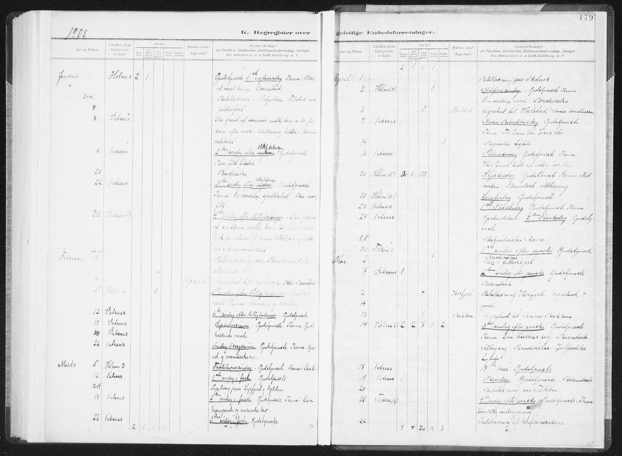 Ministerialprotokoller, klokkerbøker og fødselsregistre - Nordland, SAT/A-1459/810/L0153: Ministerialbok nr. 810A12, 1899-1914, s. 179