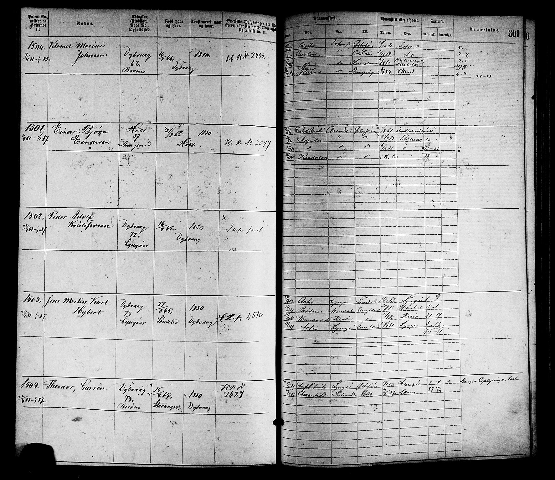 Tvedestrand mønstringskrets, SAK/2031-0011/F/Fa/L0001: Annotasjonsrulle nr 1-1905 med register, R-1, 1866-1886, s. 326