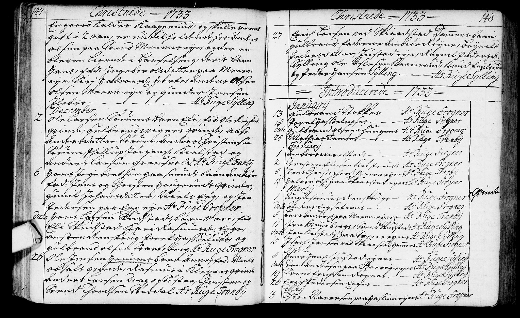 Lier kirkebøker, SAKO/A-230/F/Fa/L0003: Ministerialbok nr. I 3, 1727-1748, s. 147-148