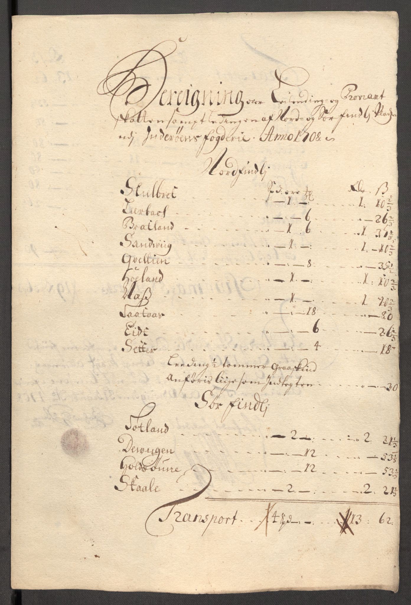 Rentekammeret inntil 1814, Reviderte regnskaper, Fogderegnskap, RA/EA-4092/R63/L4316: Fogderegnskap Inderøy, 1708, s. 254