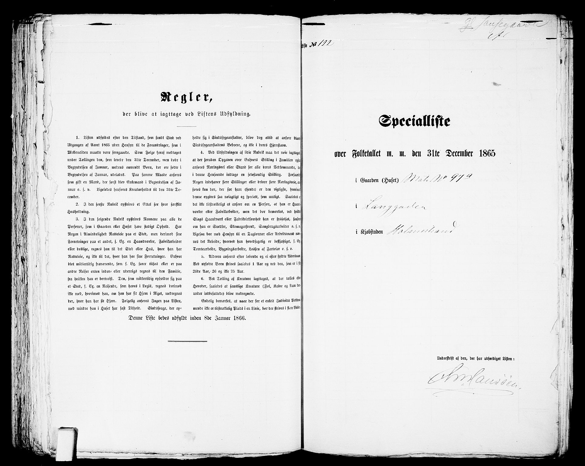 RA, Folketelling 1865 for 0702B Botne prestegjeld, Holmestrand kjøpstad, 1865, s. 251