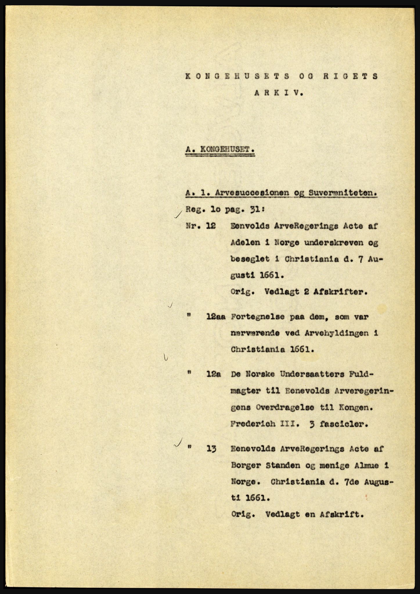 Riksarkivet, Seksjon for eldre arkiv og spesialsamlinger, AV/RA-EA-6797/H/Ha, 1953, s. 1