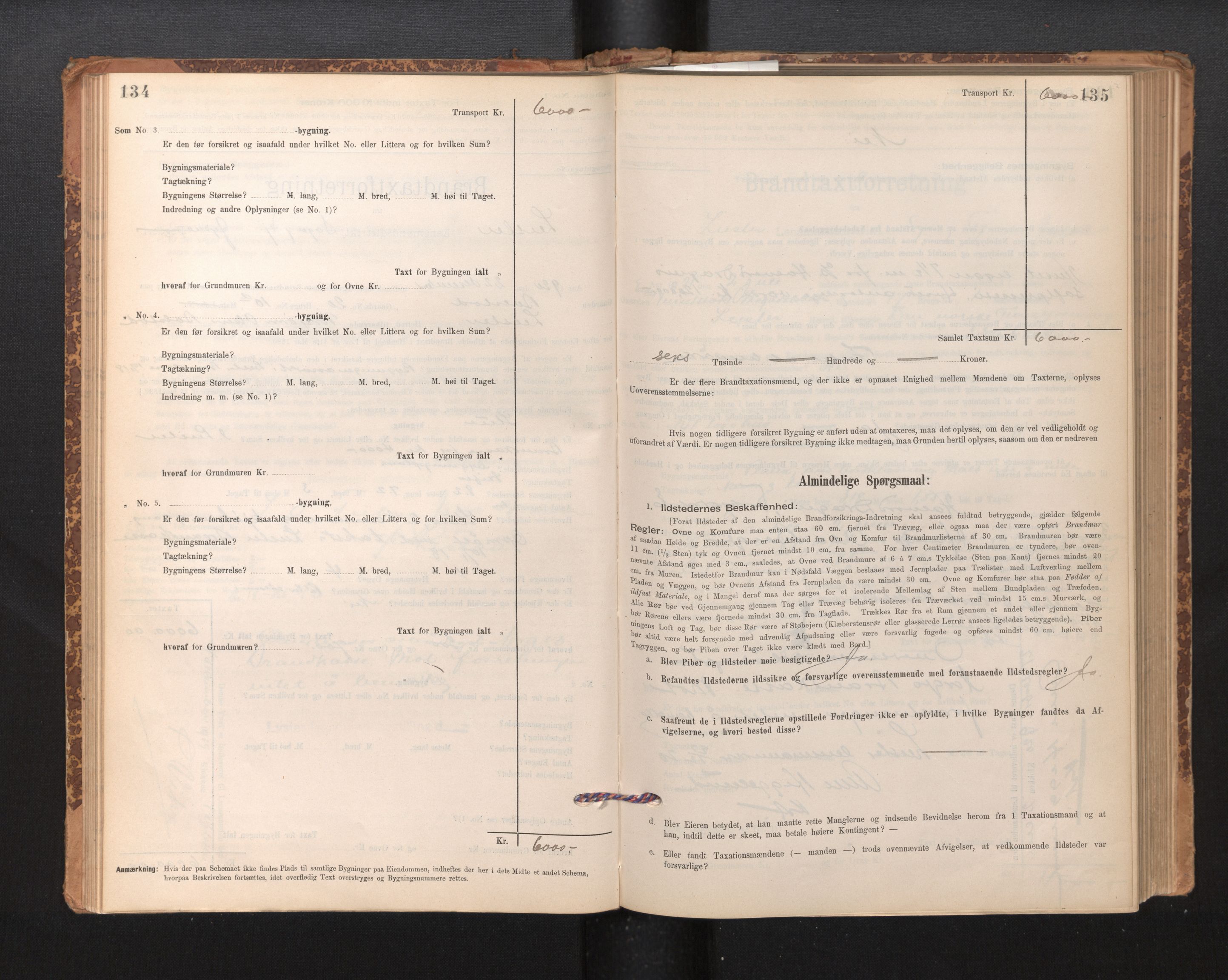 Lensmannen i Luster, SAB/A-29301/0012/L0007: Branntakstprotokoll, skjematakst, 1895-1935, s. 134-135