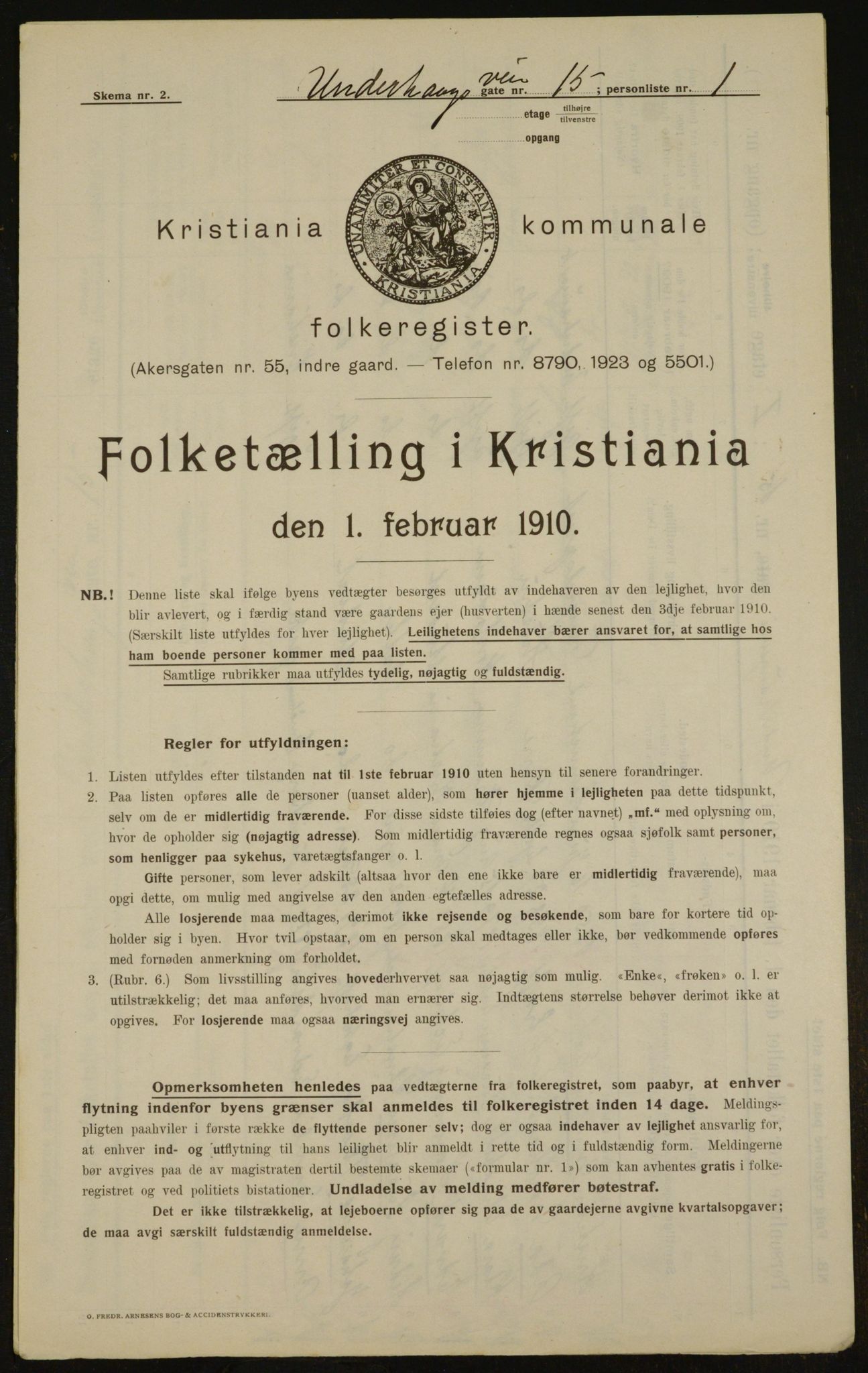 OBA, Kommunal folketelling 1.2.1910 for Kristiania, 1910, s. 113661