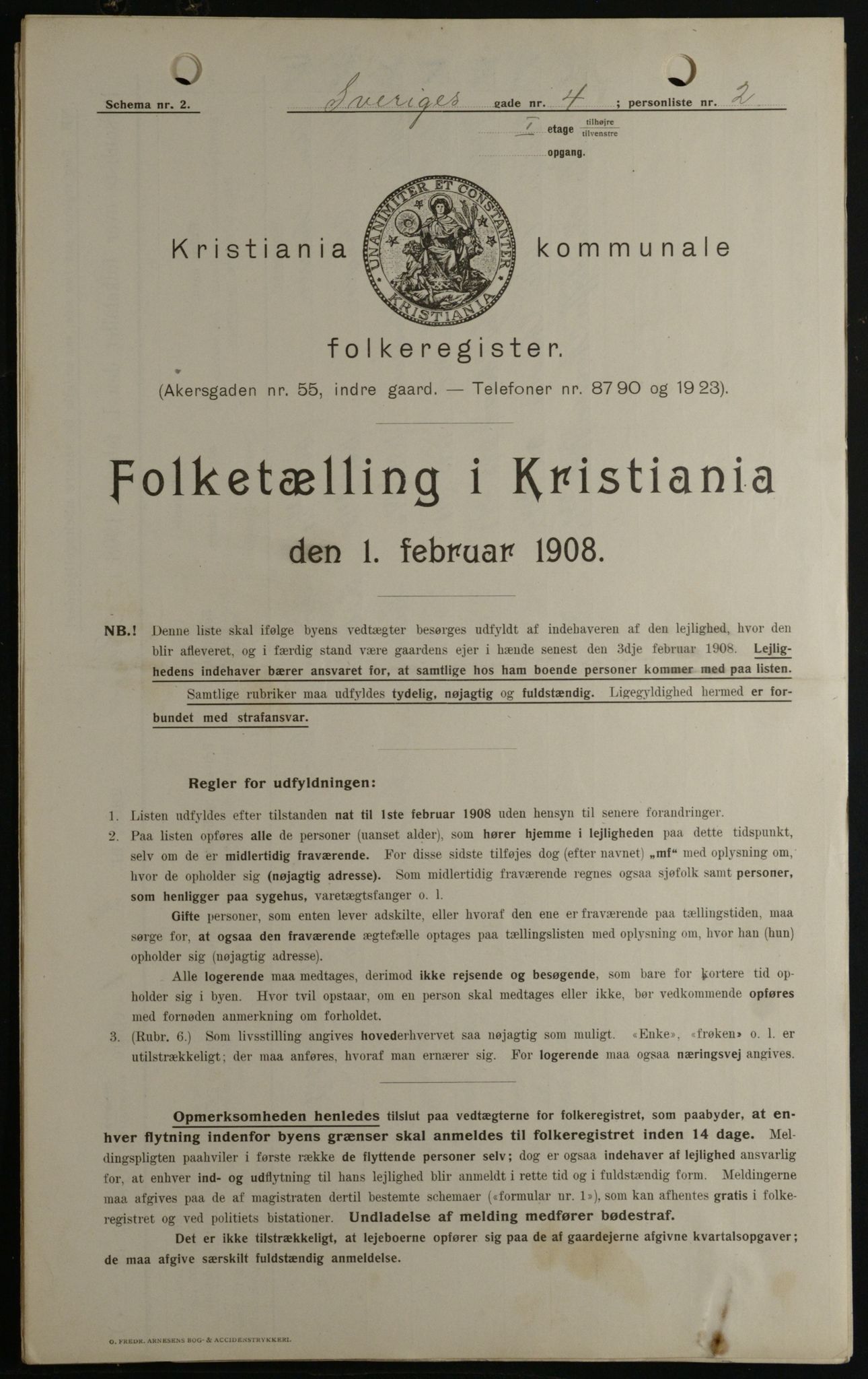 OBA, Kommunal folketelling 1.2.1908 for Kristiania kjøpstad, 1908, s. 95134