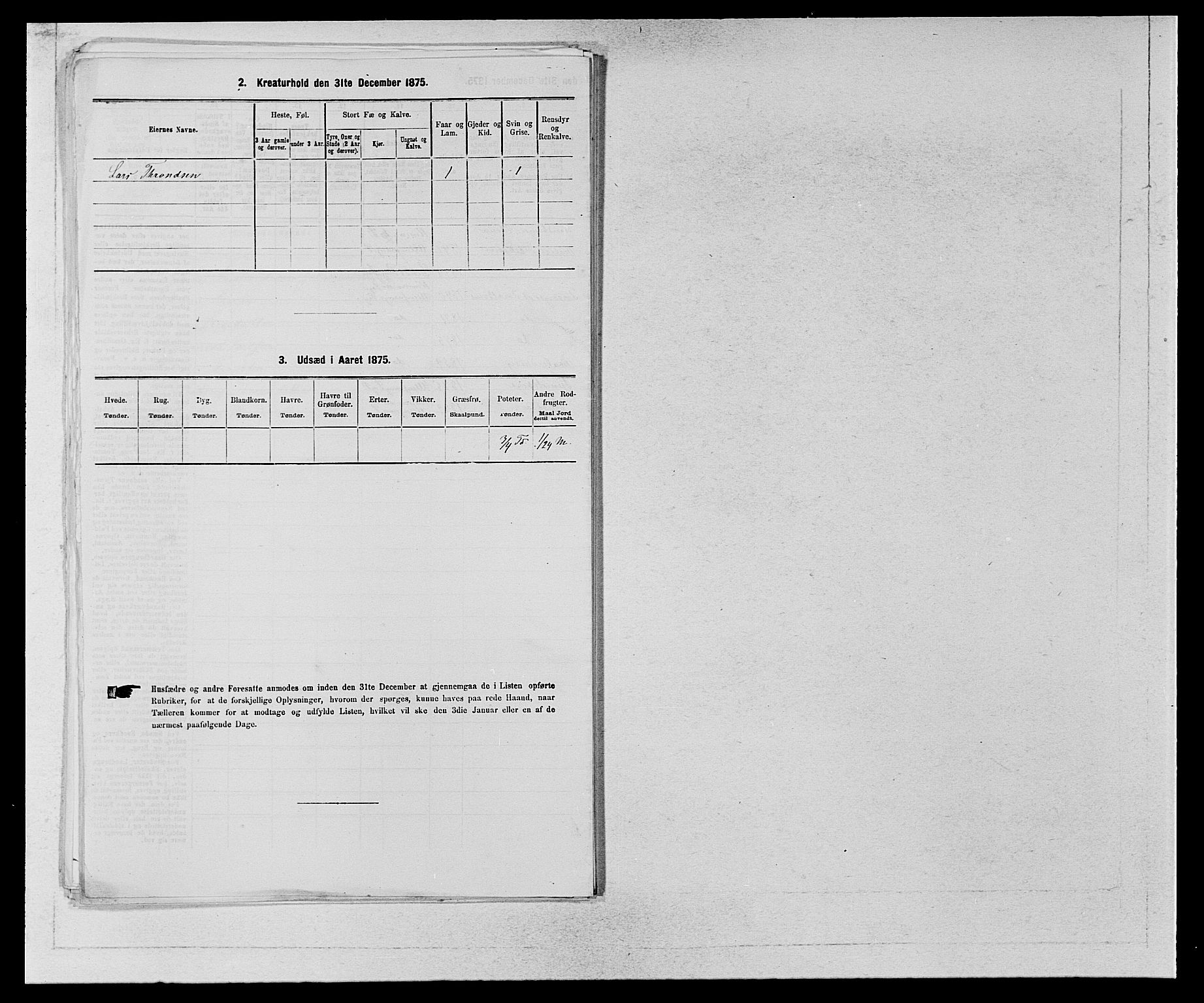 SAB, Folketelling 1875 for 1230P Ullensvang prestegjeld, 1875, s. 1462