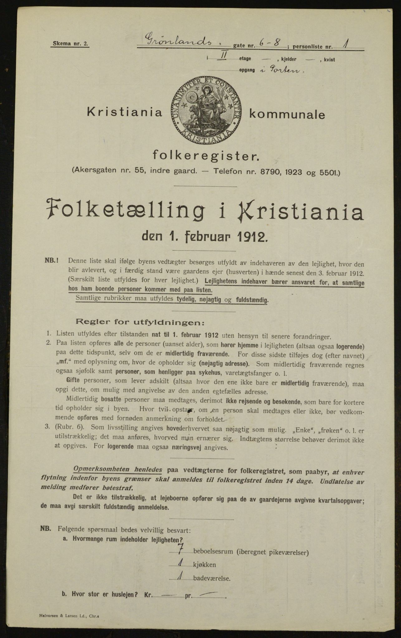 OBA, Kommunal folketelling 1.2.1912 for Kristiania, 1912, s. 31006