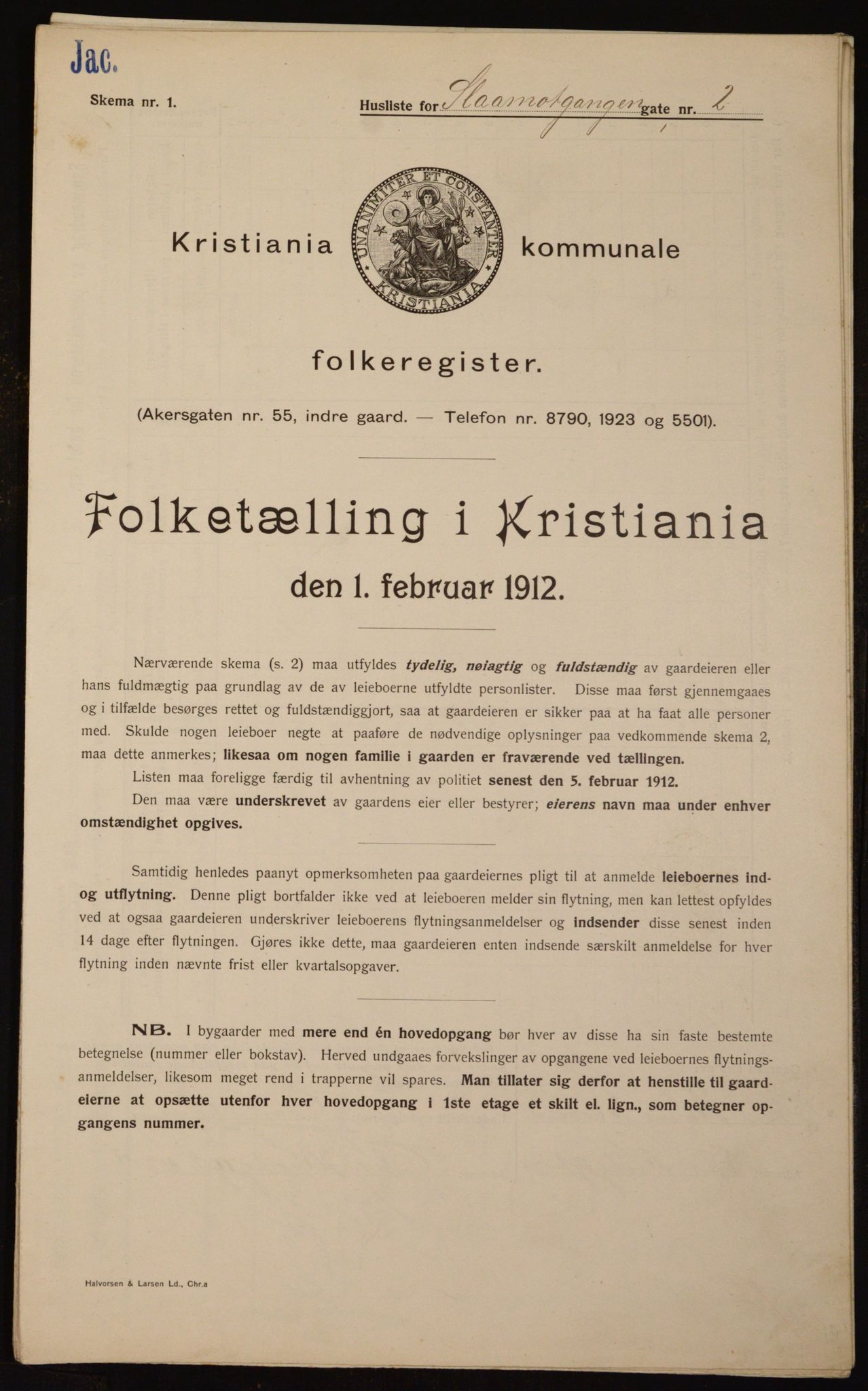 OBA, Kommunal folketelling 1.2.1912 for Kristiania, 1912, s. 97208