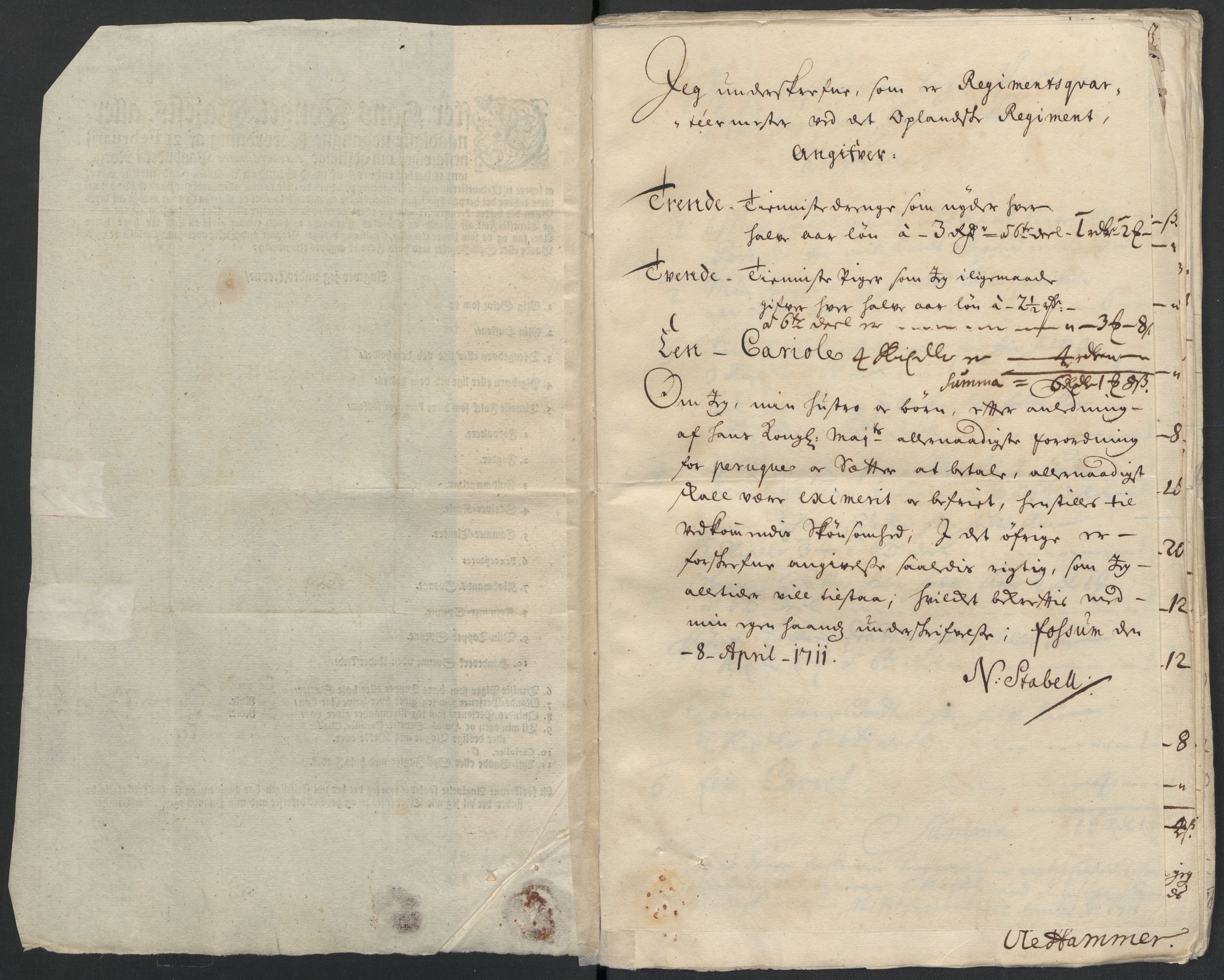 Rentekammeret inntil 1814, Reviderte regnskaper, Fogderegnskap, RA/EA-4092/R16/L1047: Fogderegnskap Hedmark, 1711, s. 283