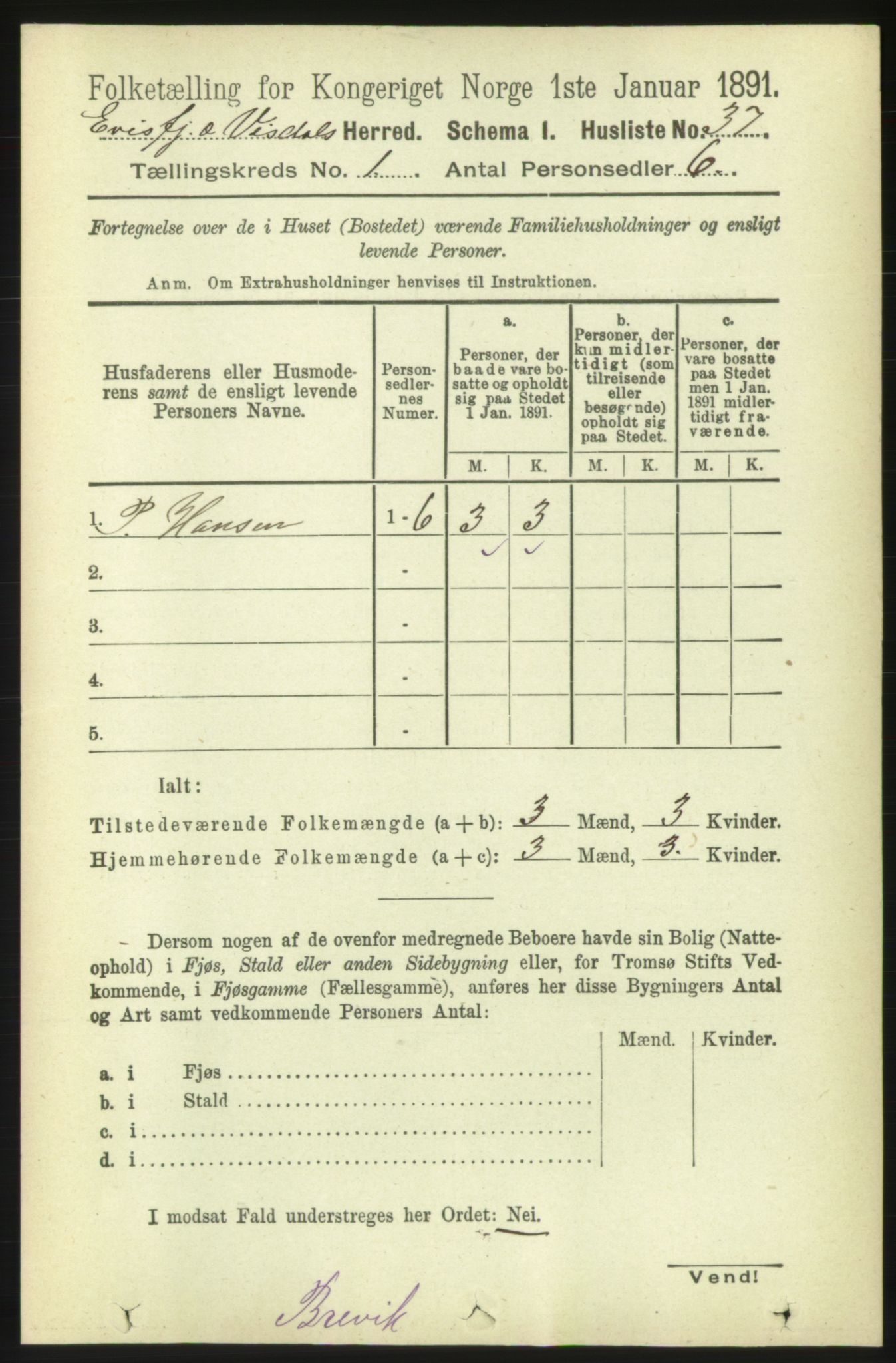 RA, Folketelling 1891 for 1542 Eresfjord og Vistdal herred, 1891, s. 59