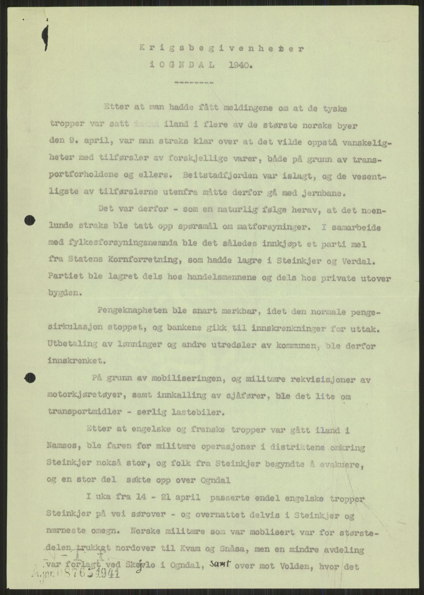 Forsvaret, Forsvarets krigshistoriske avdeling, AV/RA-RAFA-2017/Y/Ya/L0016: II-C-11-31 - Fylkesmenn.  Rapporter om krigsbegivenhetene 1940., 1940, s. 527