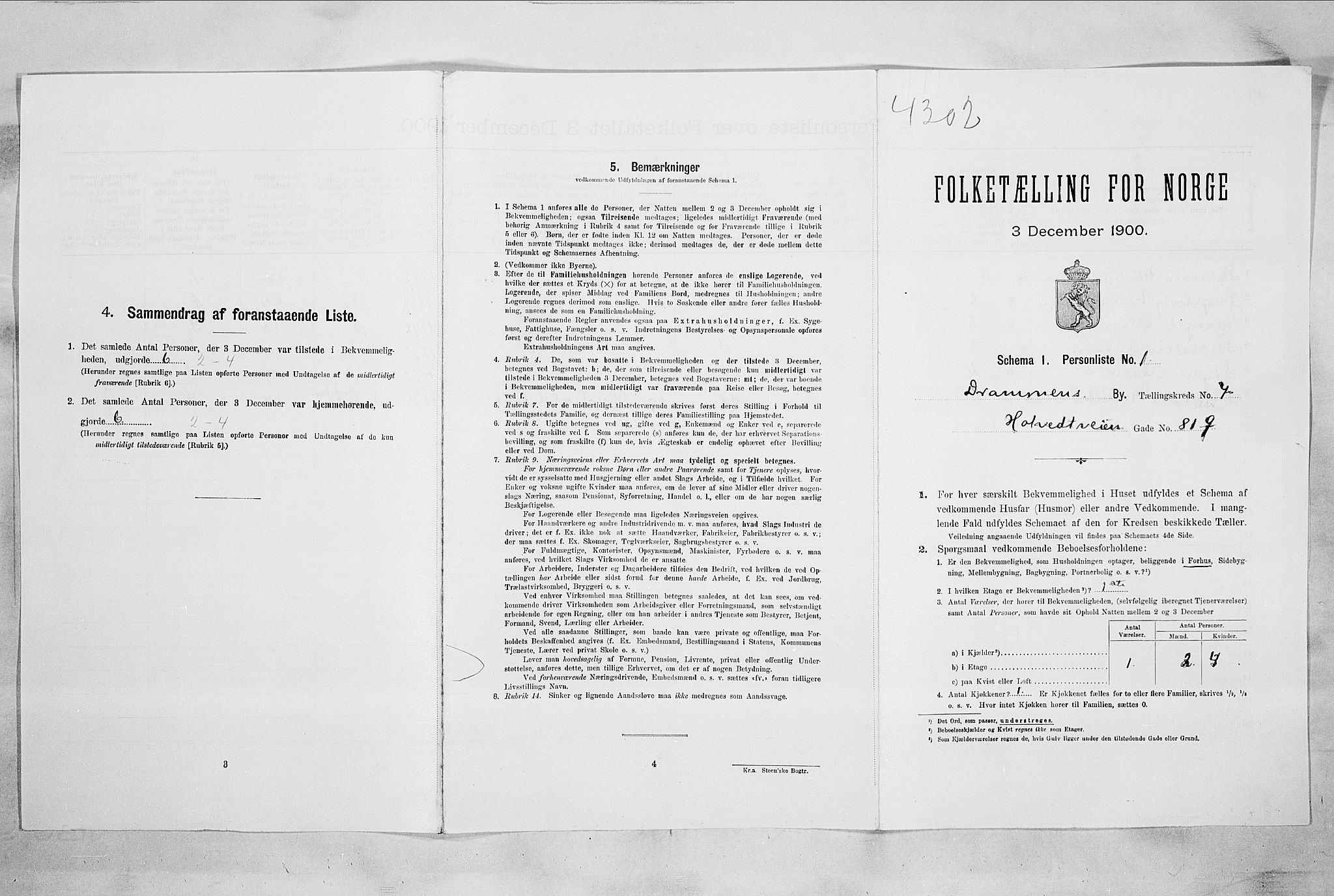 RA, Folketelling 1900 for 0602 Drammen kjøpstad, 1900, s. 1374
