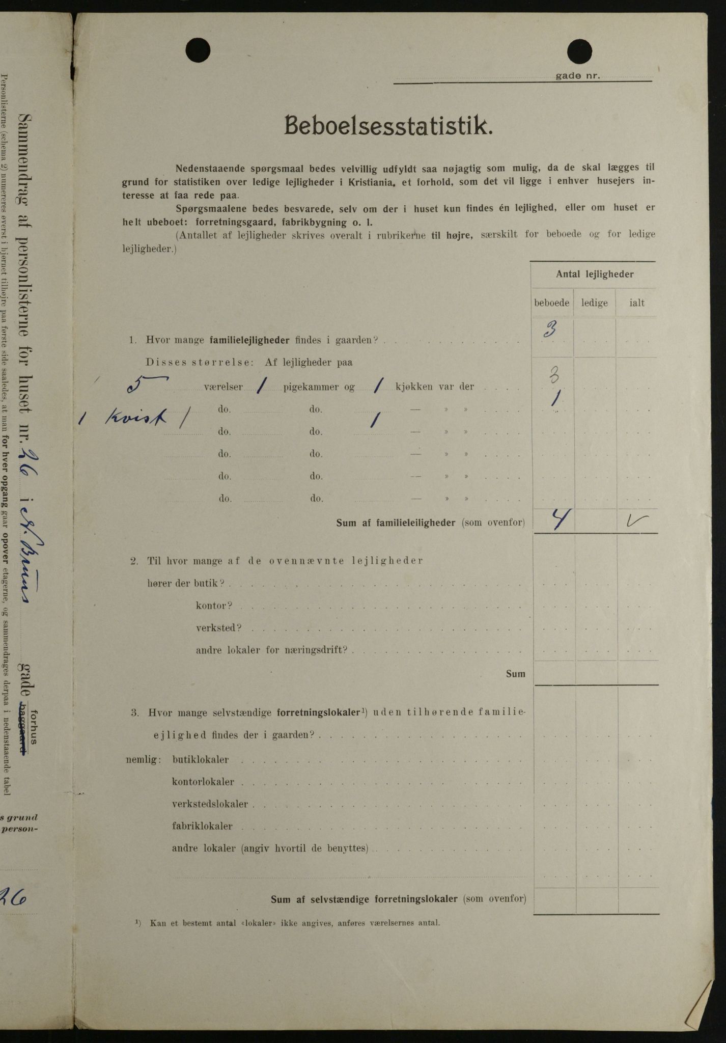 OBA, Kommunal folketelling 1.2.1908 for Kristiania kjøpstad, 1908, s. 65057