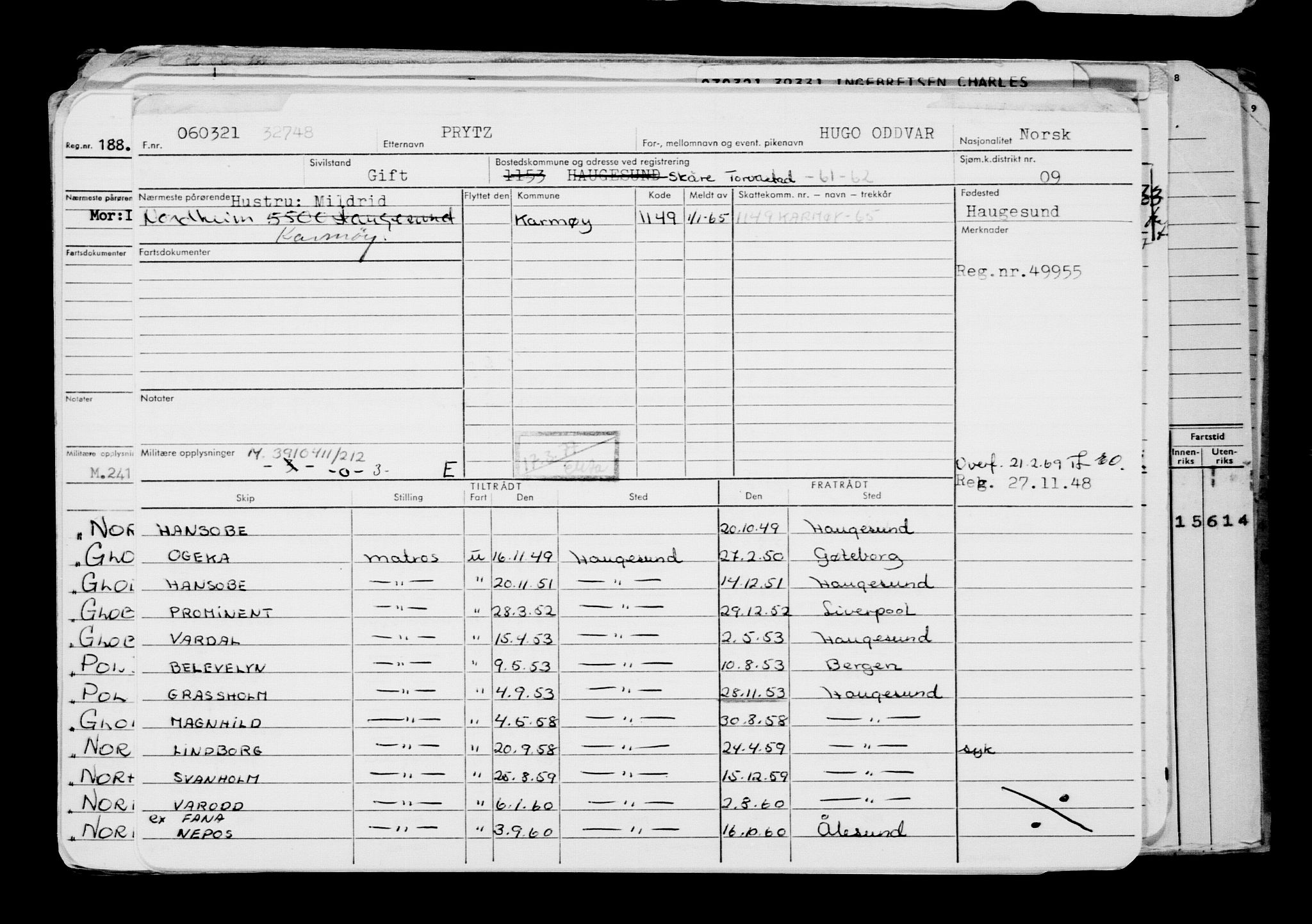 Direktoratet for sjømenn, AV/RA-S-3545/G/Gb/L0191: Hovedkort, 1921, s. 159