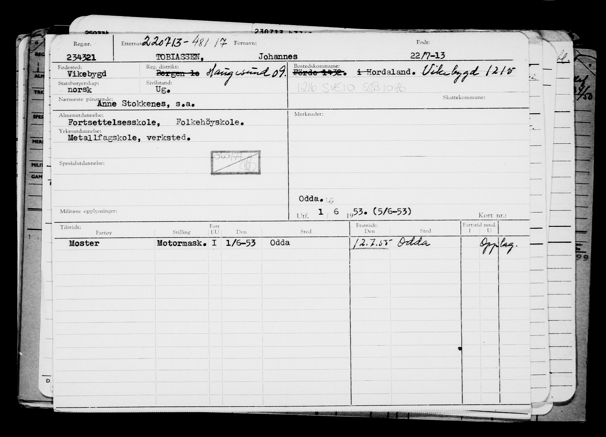 Direktoratet for sjømenn, AV/RA-S-3545/G/Gb/L0114: Hovedkort, 1913, s. 251