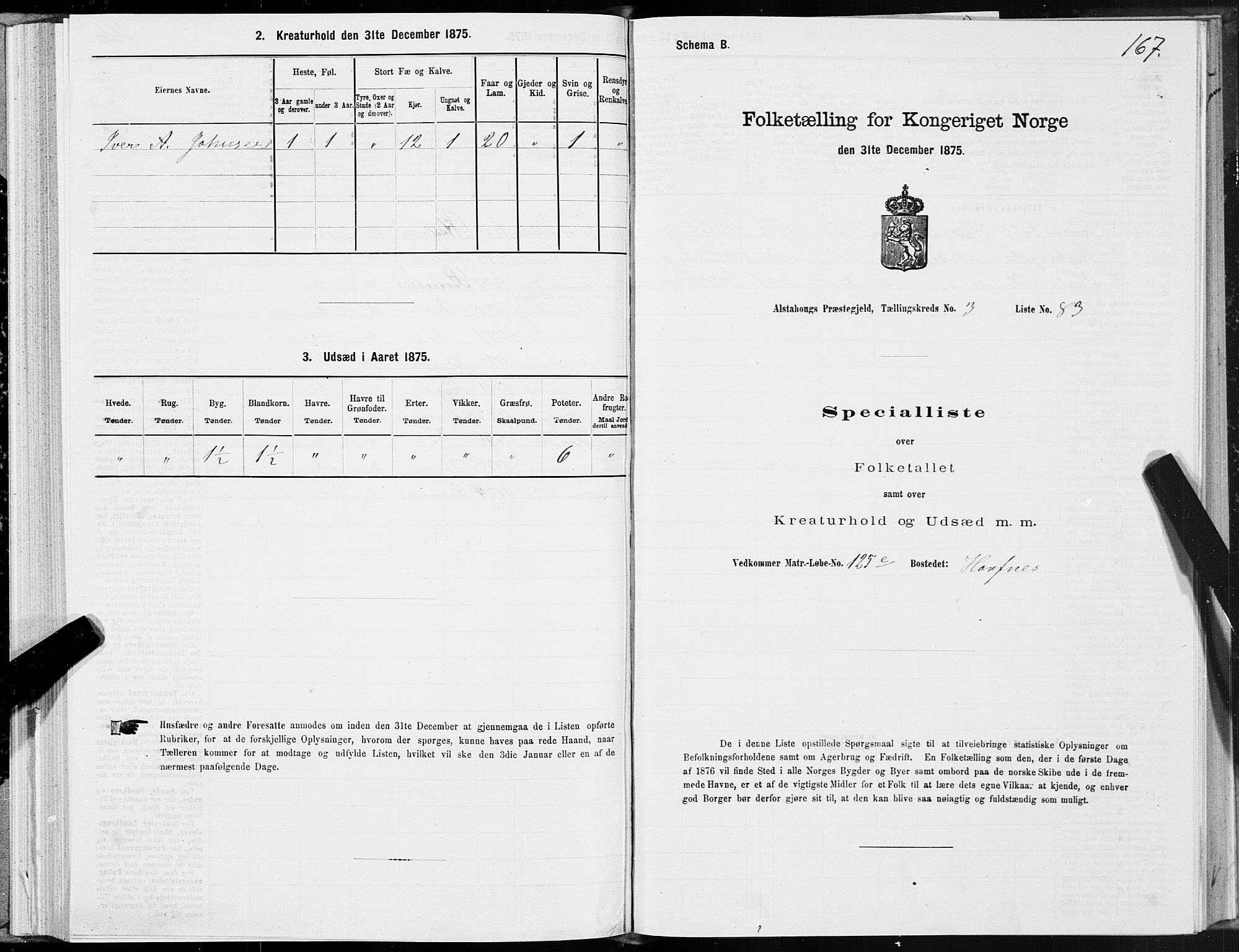 SAT, Folketelling 1875 for 1820P Alstahaug prestegjeld, 1875, s. 3167