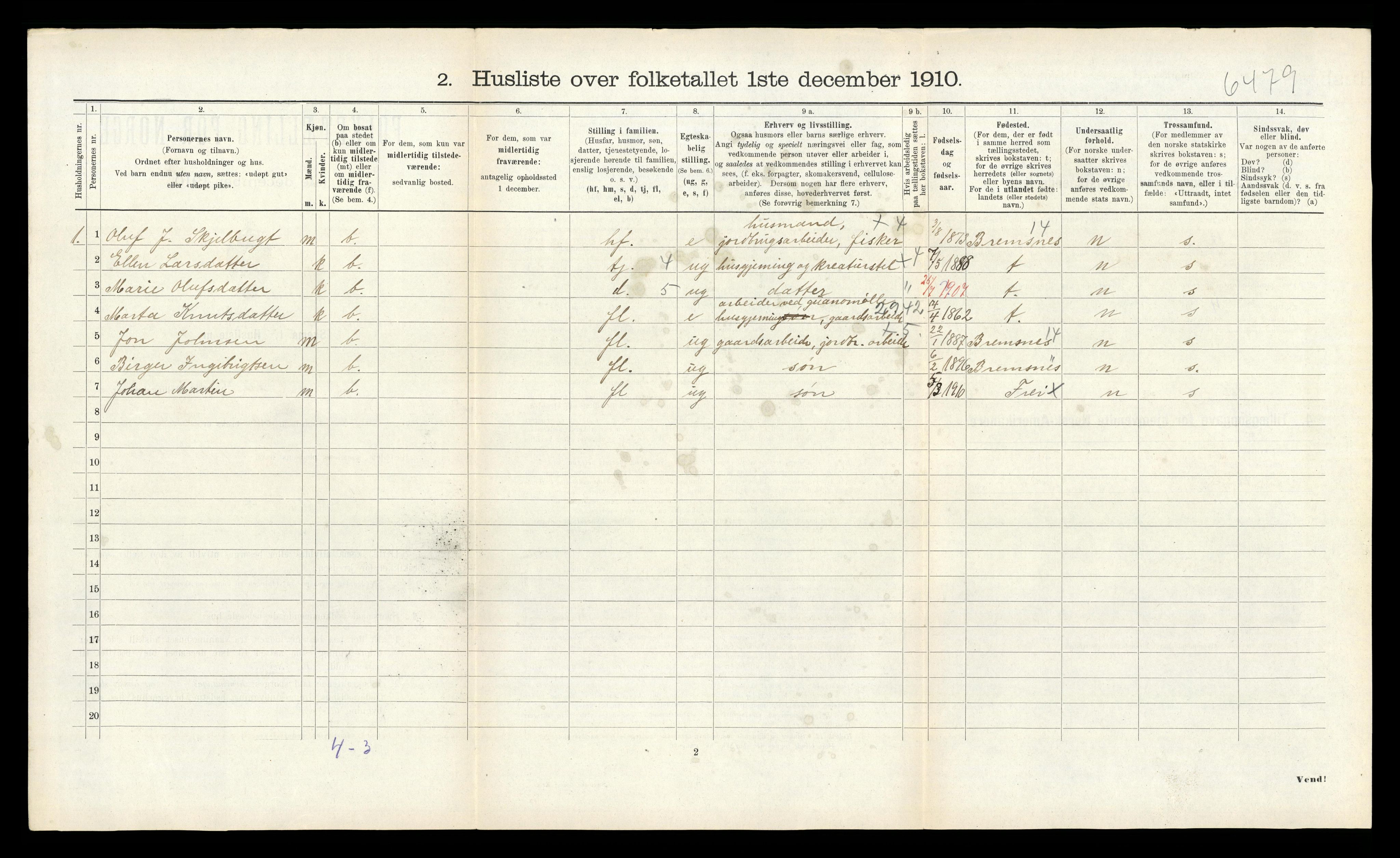 RA, Folketelling 1910 for 1556 Frei herred, 1910, s. 267