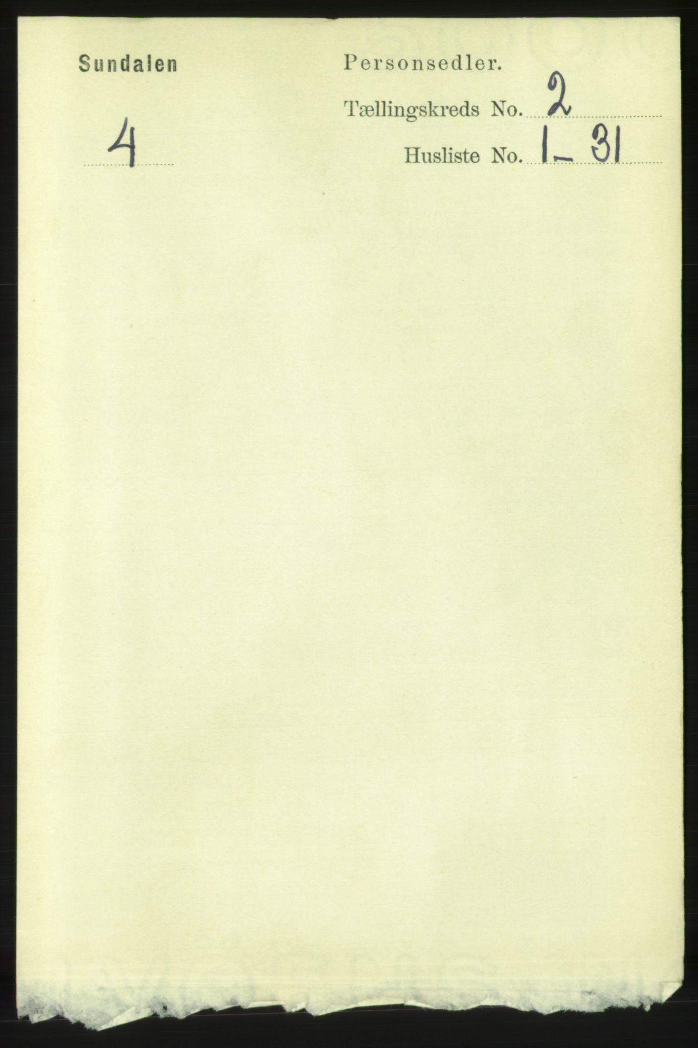 RA, Folketelling 1891 for 1563 Sunndal herred, 1891, s. 285